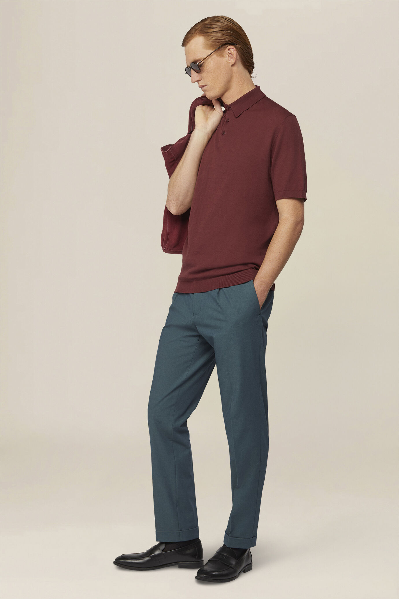 Polo uomo a maglia in 100% cotone regular fit image number 1