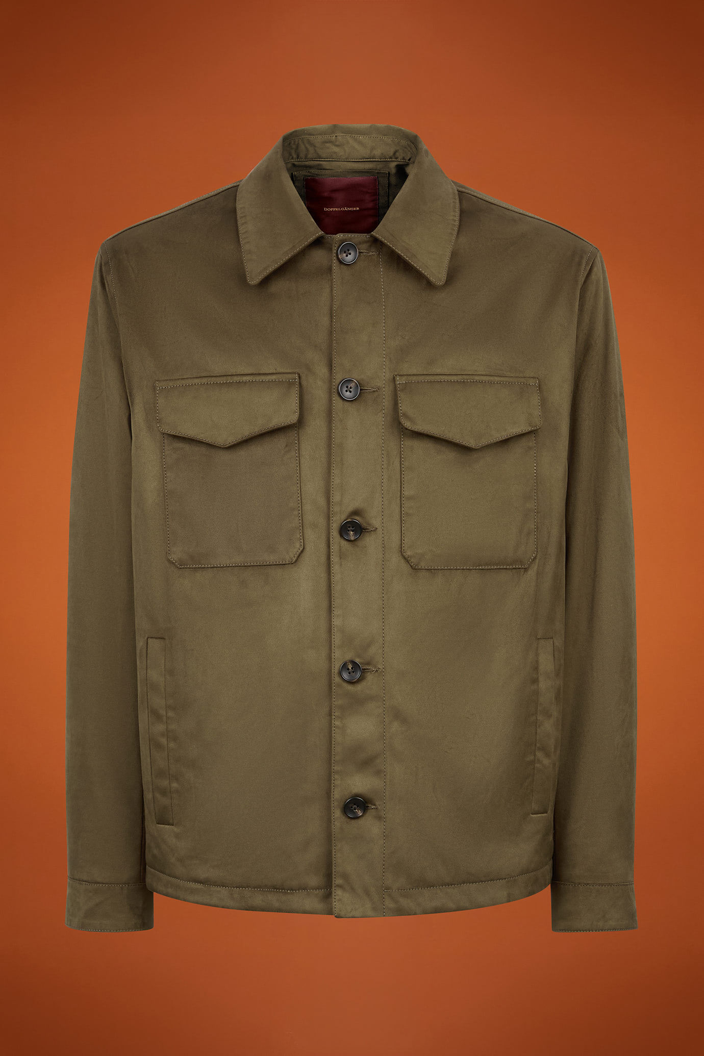 Regular fit lightly padded eco-suede jacket