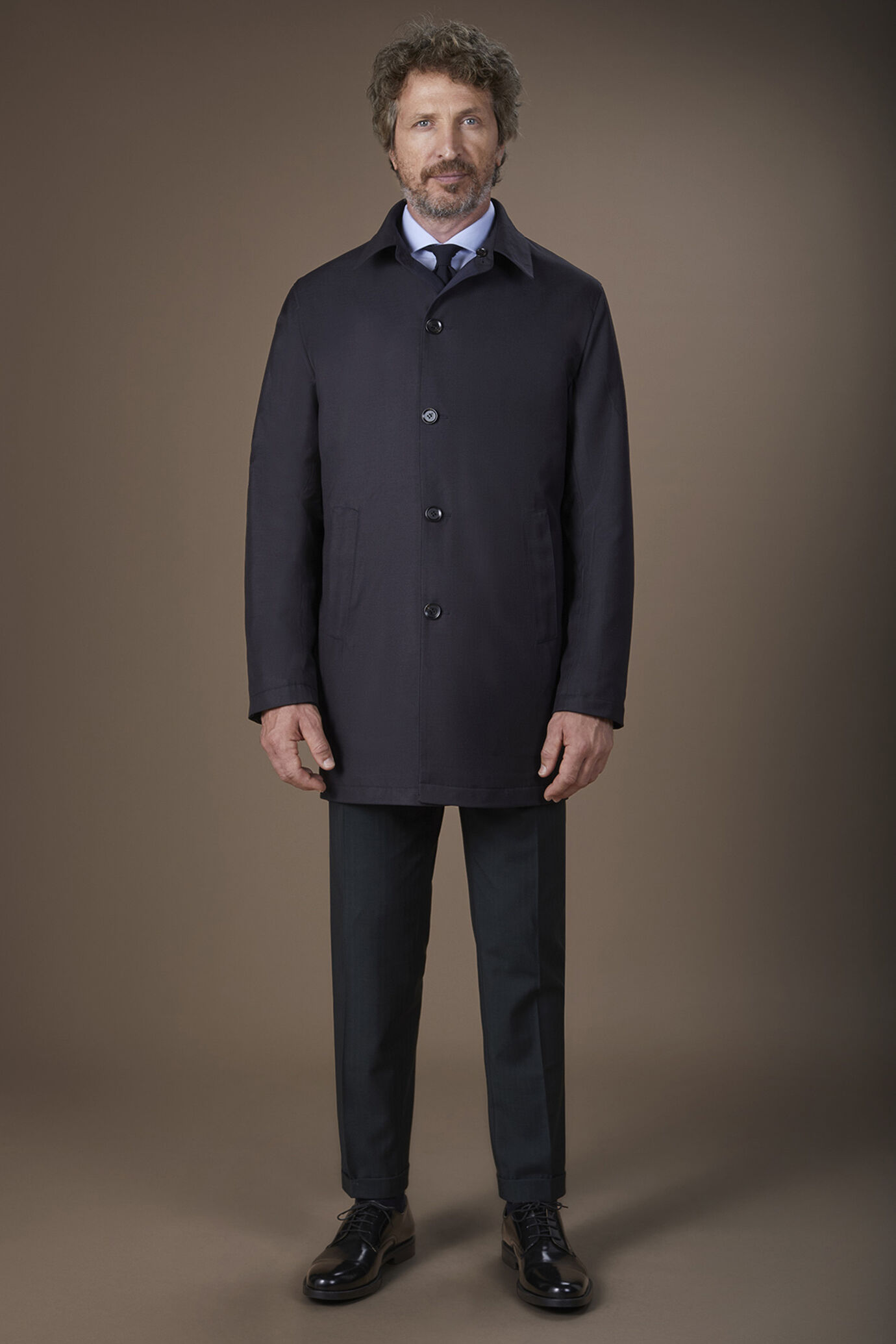 Imperméable pour homme en tissu technique réversible et imperméable Wool Blend coupe classique image number 1