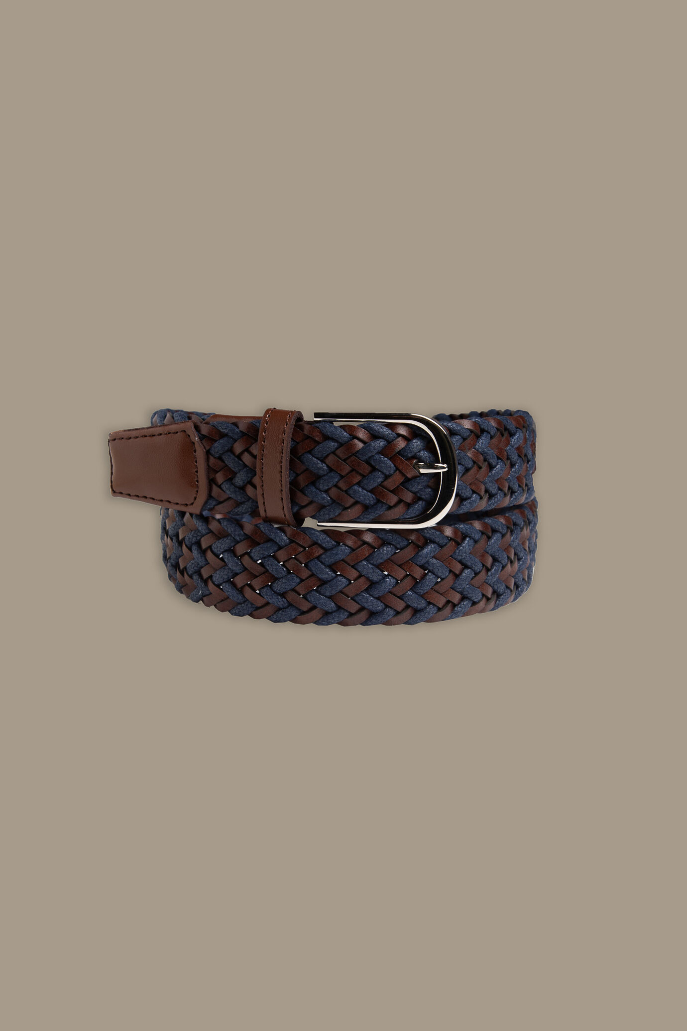 Braided belt leather and cotton image number 0