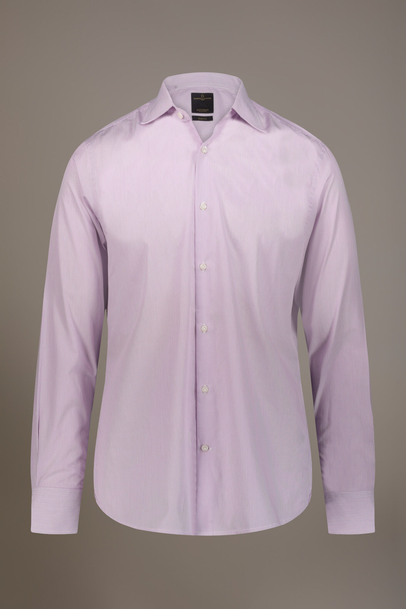 Classic shirt with french collar slim fit yarn dyed thin stripes image number 3