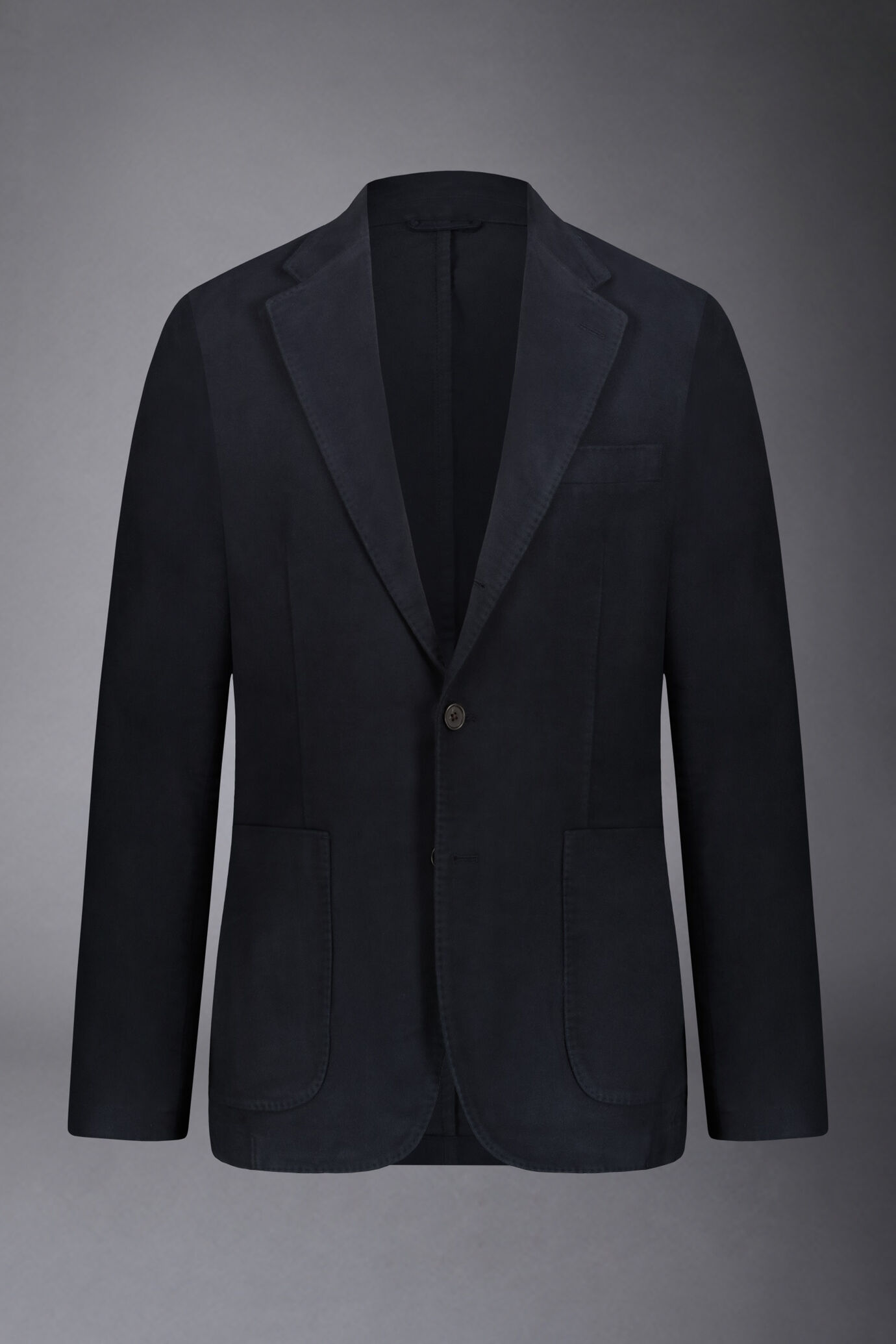 Men's single-breasted jacket in plain moleskin fabric regular fit image number 4