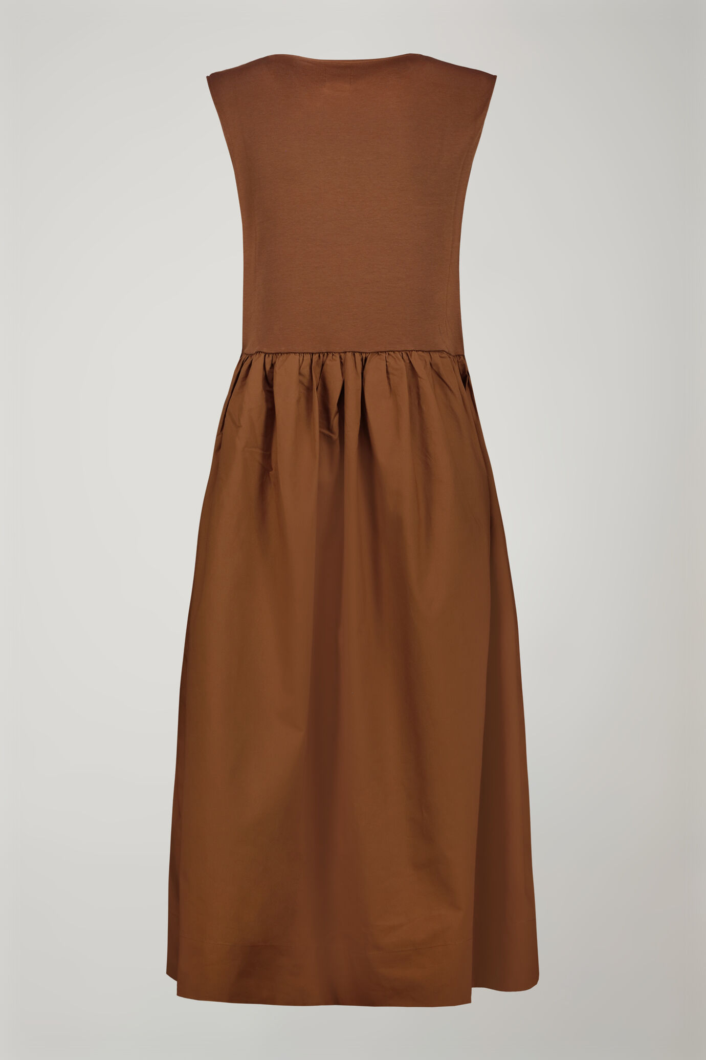 Abito midi donna smanicato 100% cotone in jersey regular fit image number 5