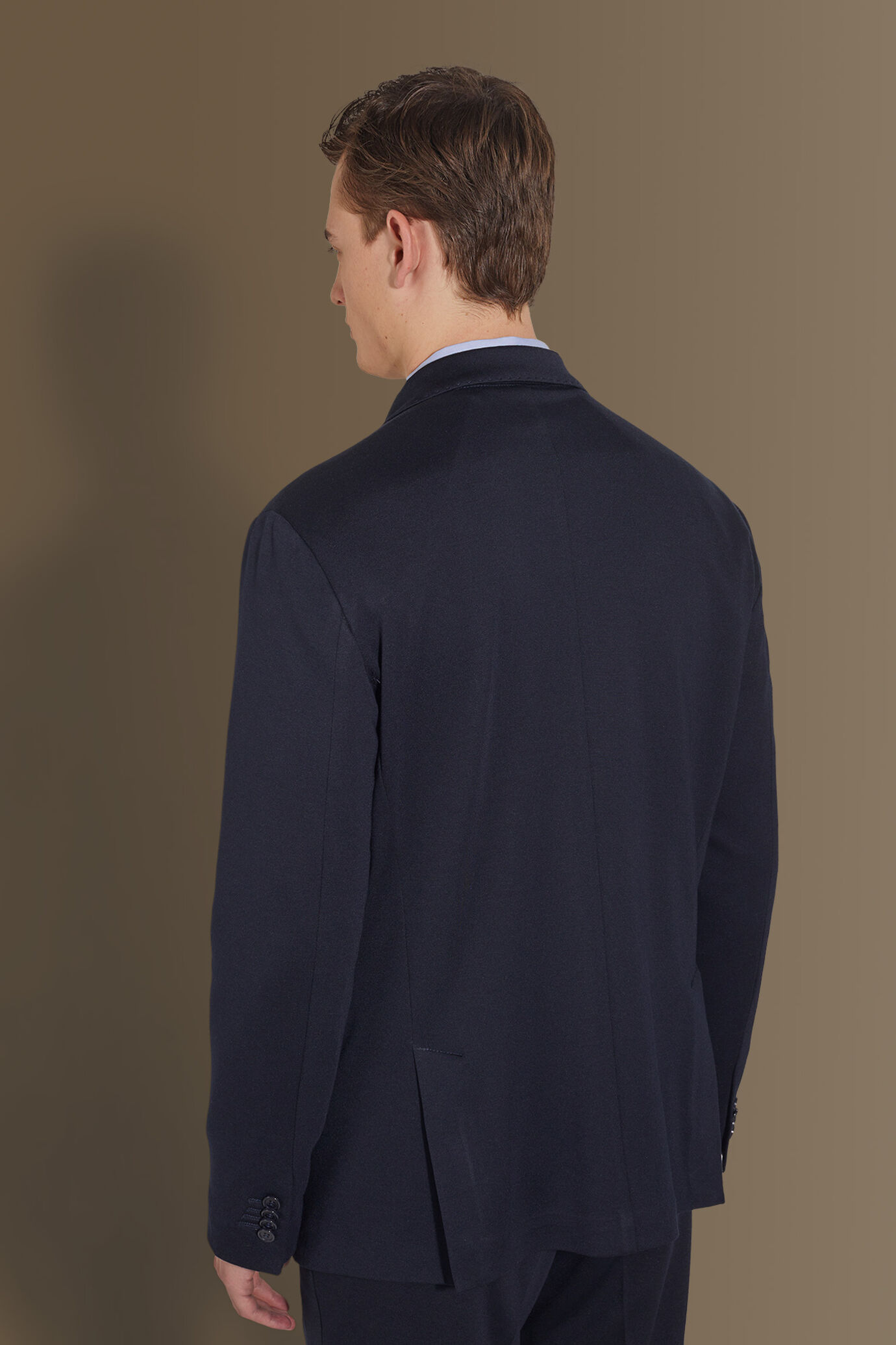 Abito monopetto uomo con pantalone senza pinces tessuto jersey image number 4