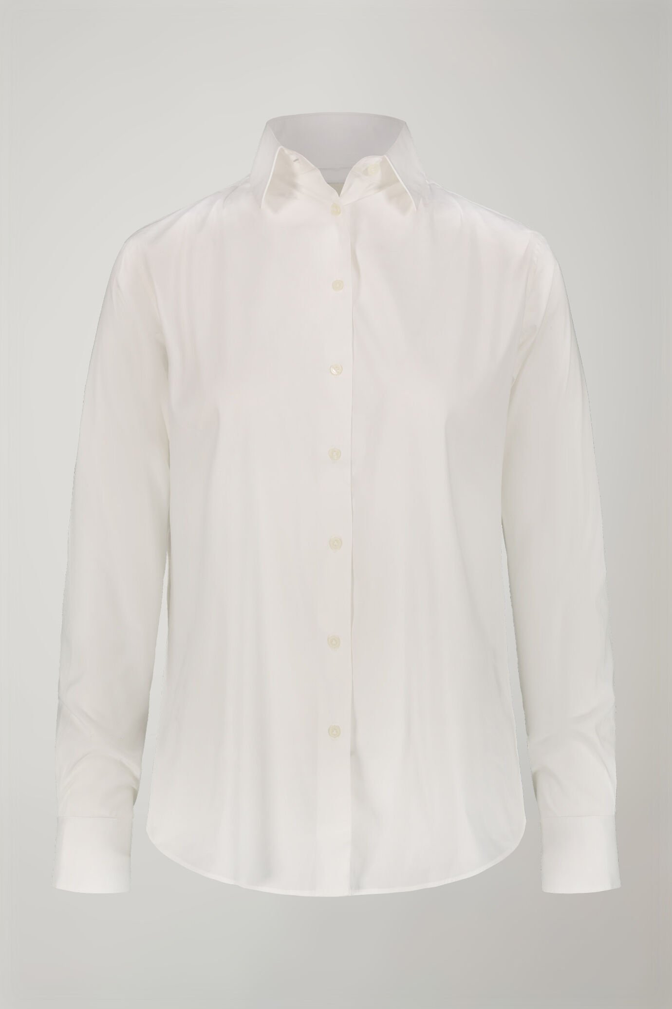 Camicia donna classica in cotone stretch tinta unita image number 5