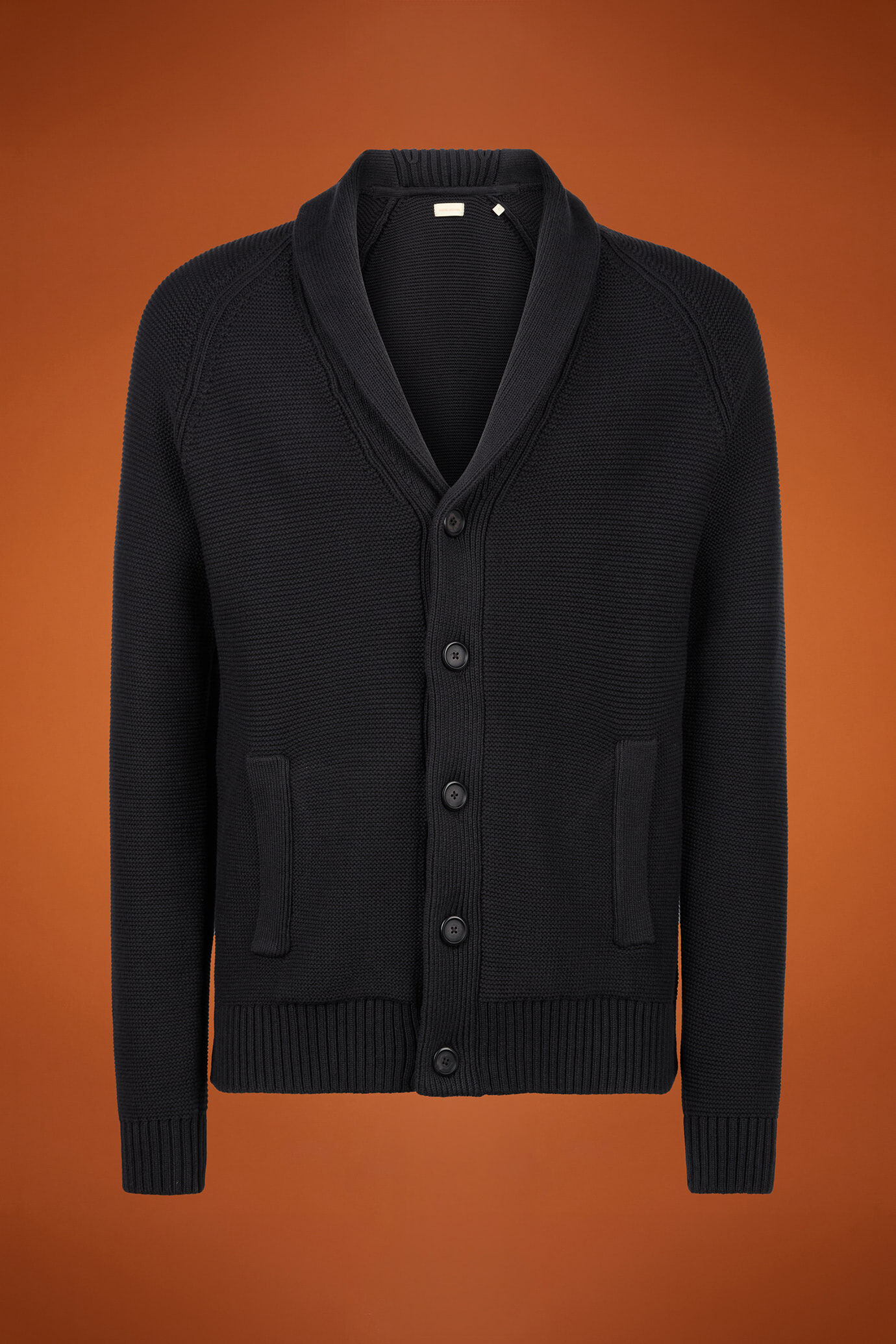 Cardigan uomo con collo sciallato 100% cotone regular fit image number 4