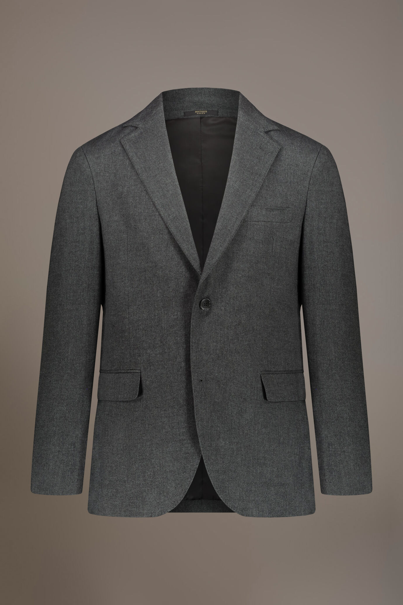 Abito monopetto regular fit tessuto misto cotone stretch image number 5