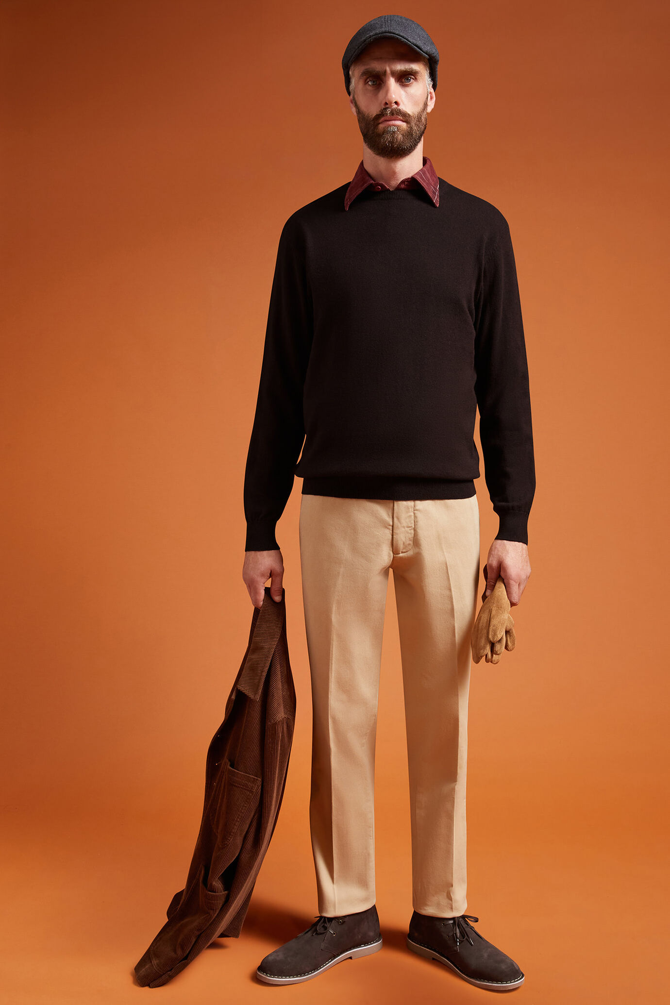 Herren-Pullover mit Rundhalsausschnitt aus Baumwolle in normaler Passform image number 1