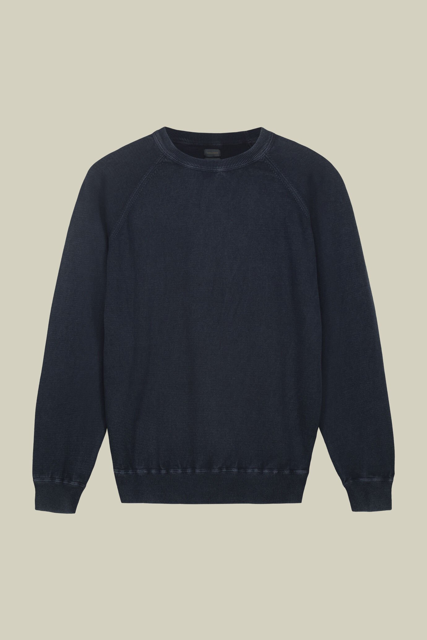 Men's crew neck 100% cotton sweater with raglan sleeves image number 4