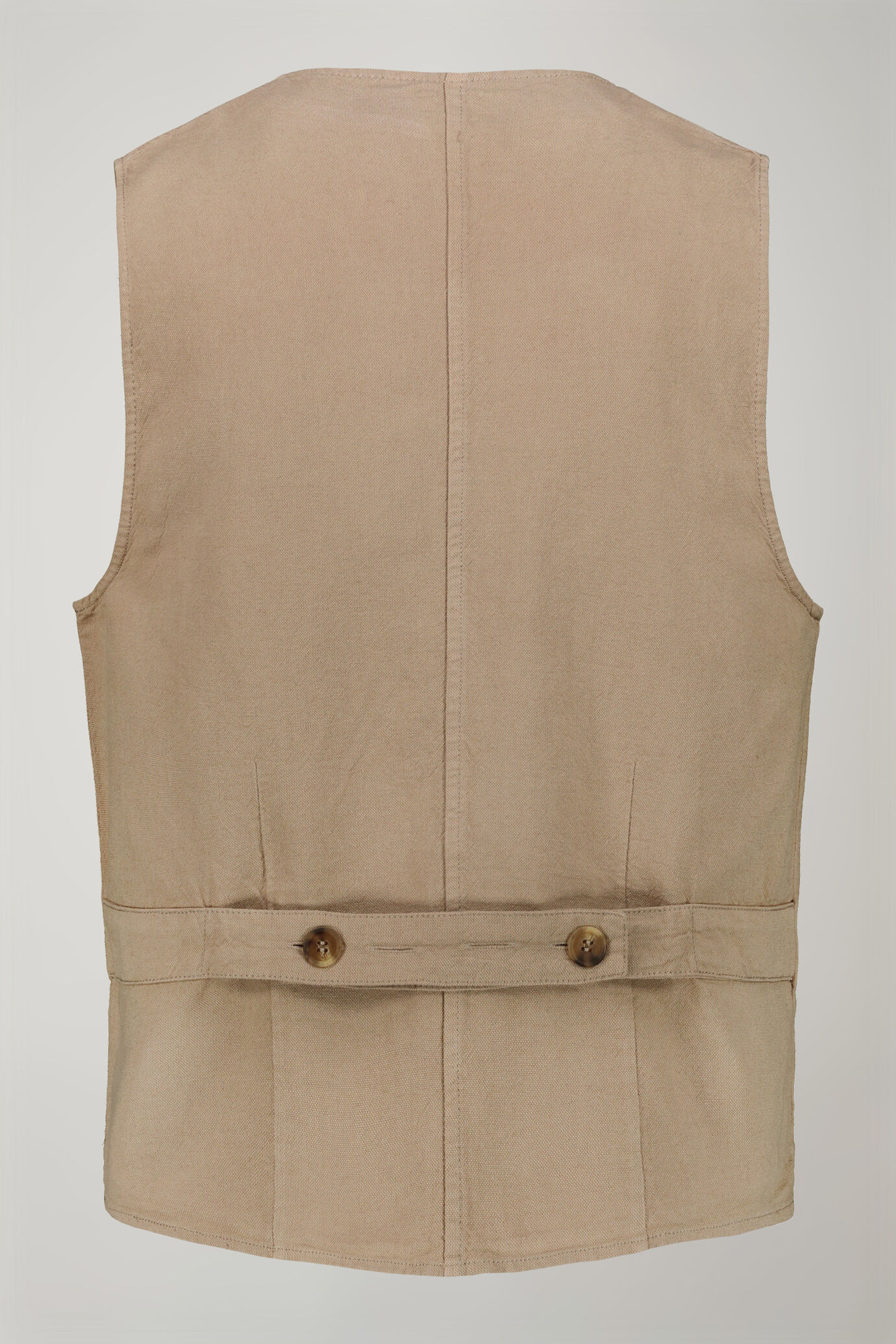 Gilet sport homme en lin et coton avec poches plaquées coupe régulière image number 5