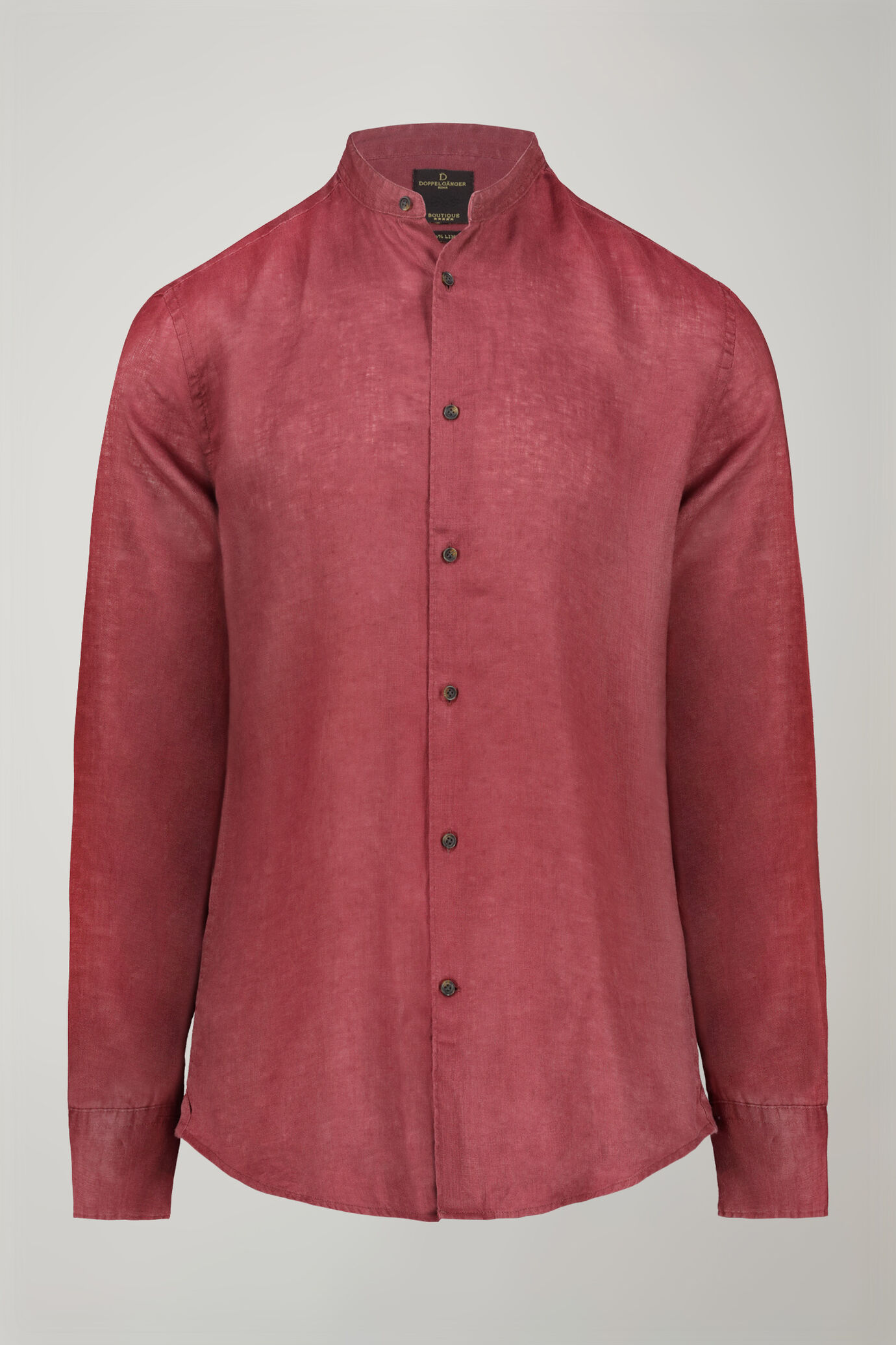 Men’s casual shirt with Korean collar 100% linen comfort fit image number 5