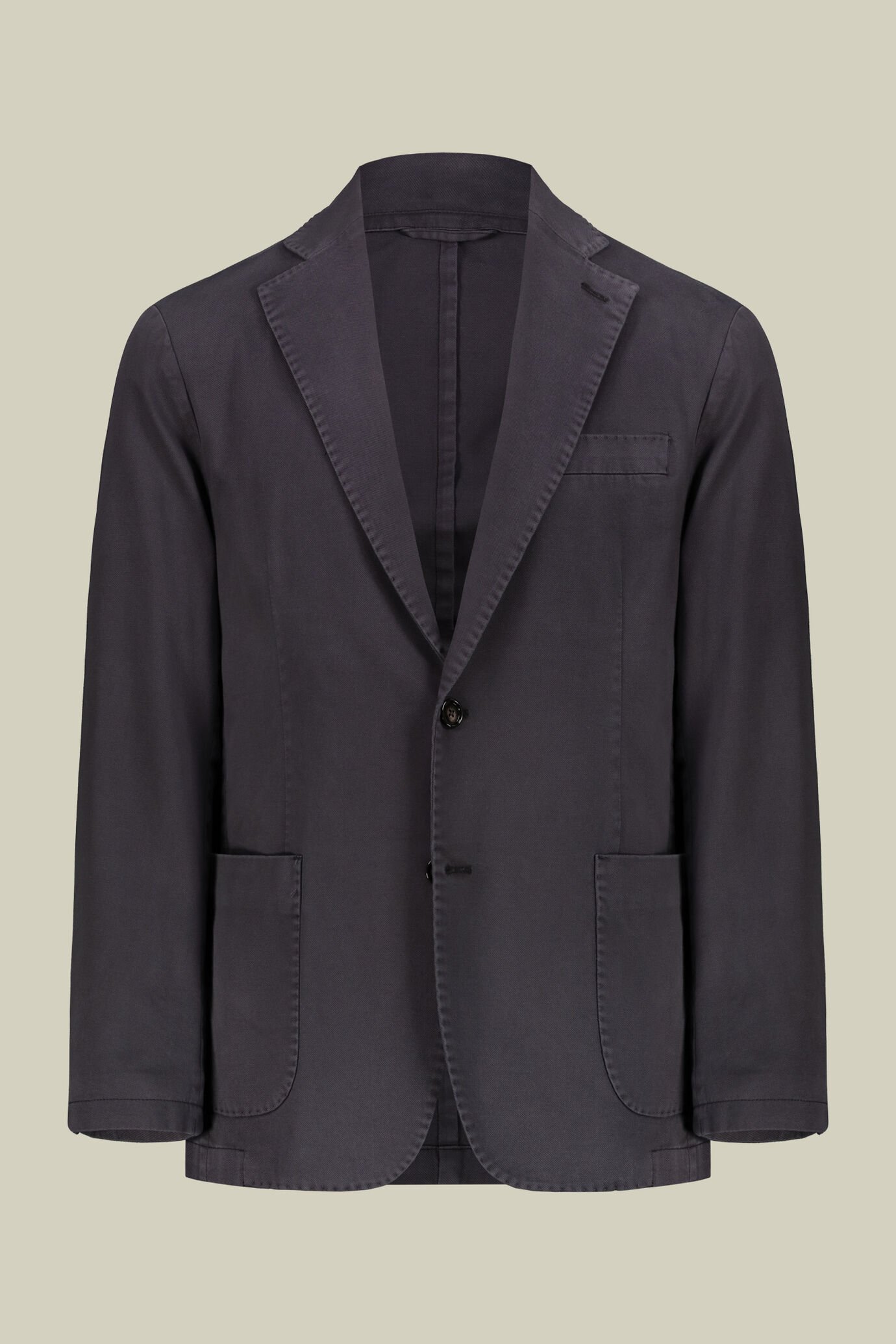 Veste droite homme non doublée avec poches plaquées, de couleur unie, coupe régulière image number 0