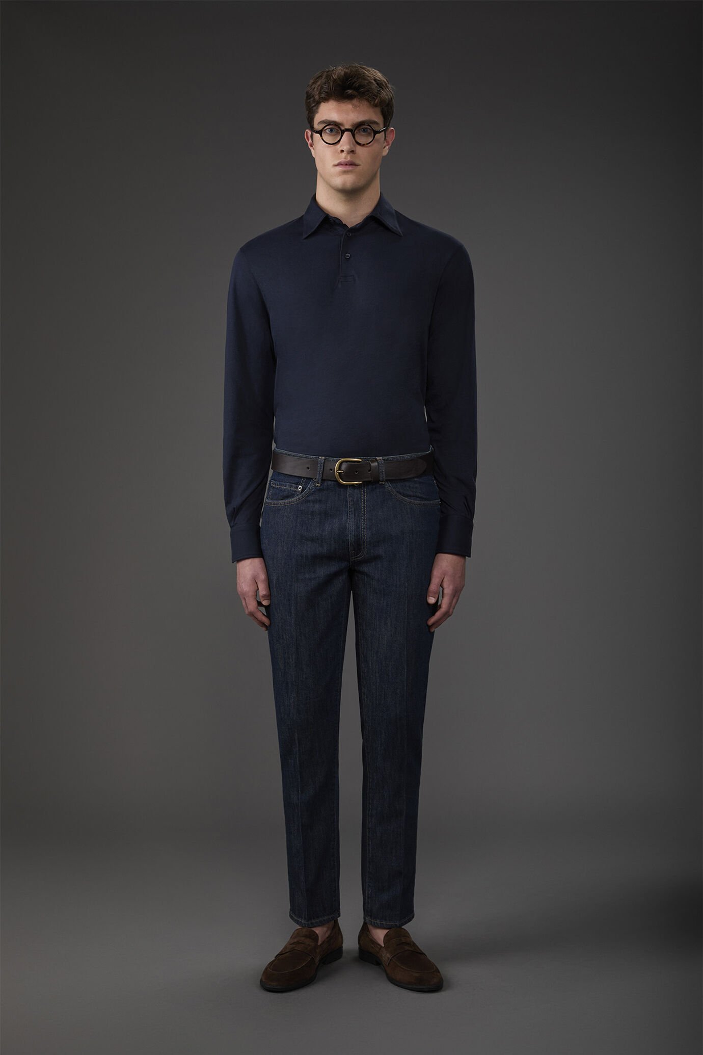 Langarm-Poloshirt für Herren aus 100% Bio-Baumwolle