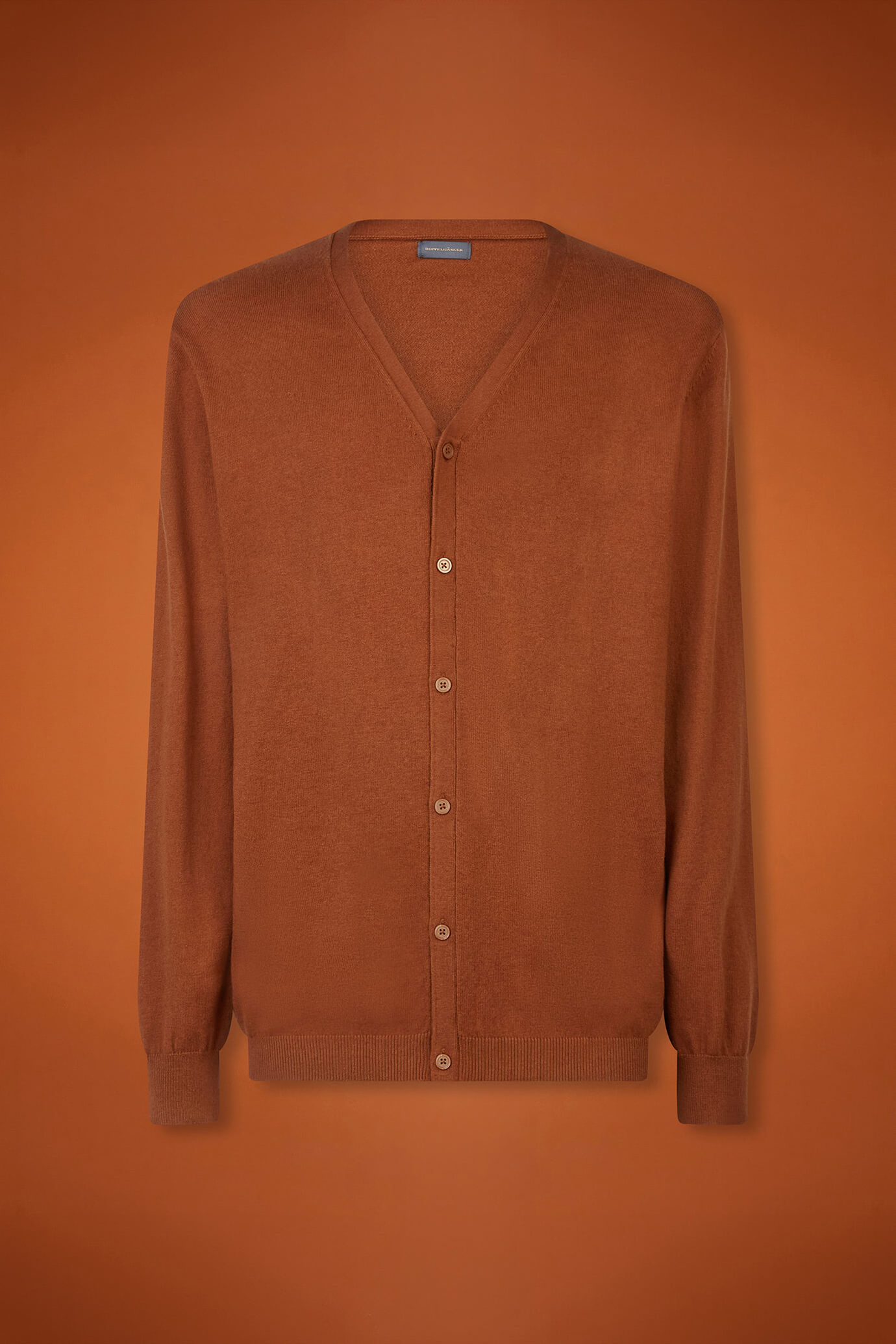 Herren-Strickjacke mit V-Ausschnitt aus Wolle und Baumwolle in normaler Passform image number 3