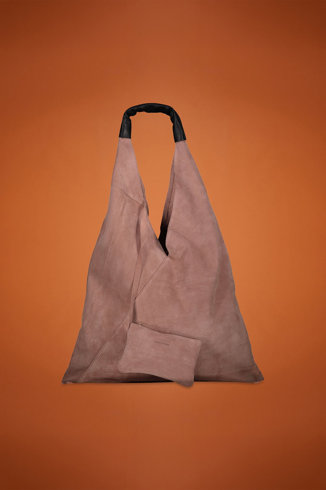 Women’s shoulder bag 100% genuine suede image number 1