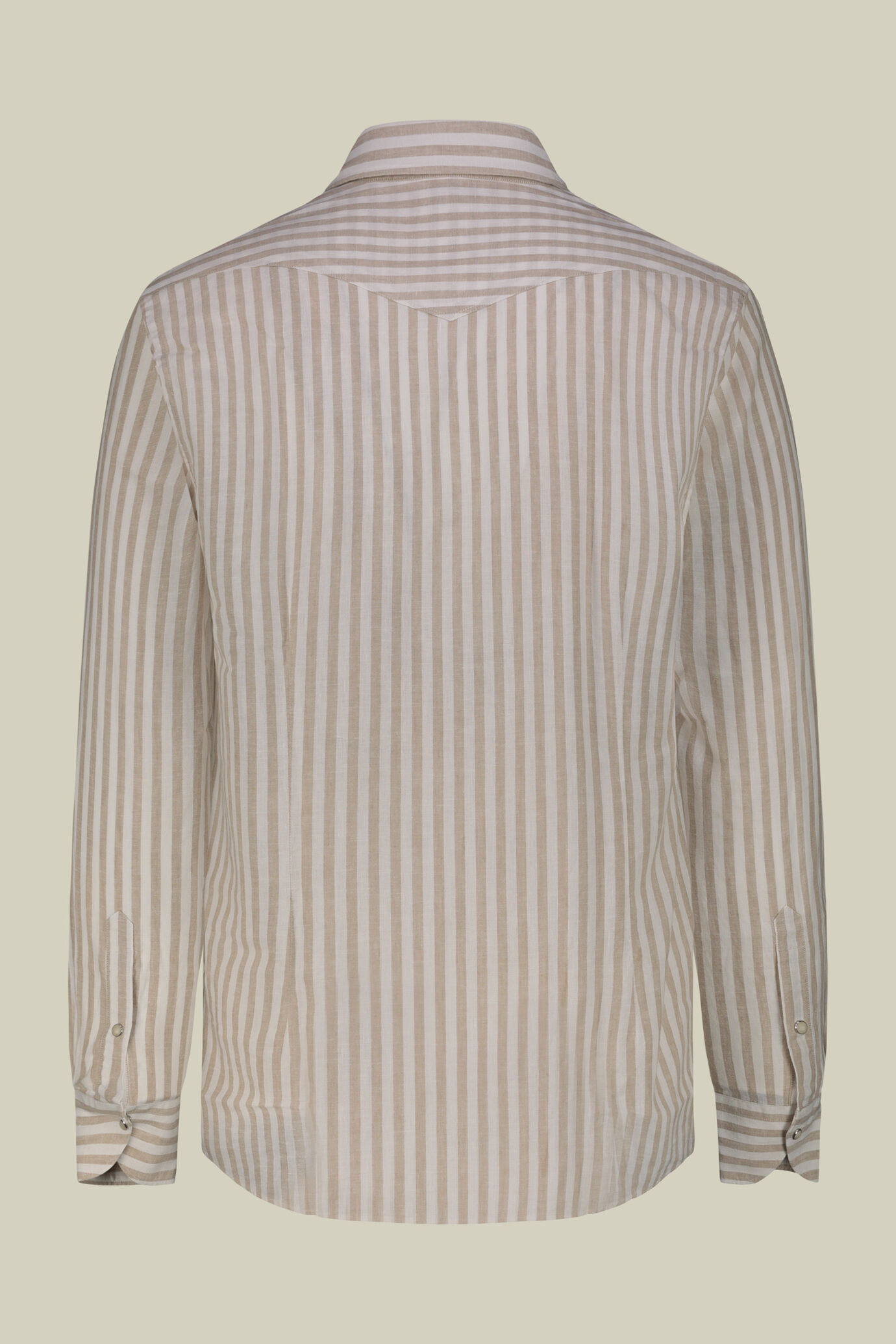 Camicia uomo misto lino cotone righe larghe image number 5