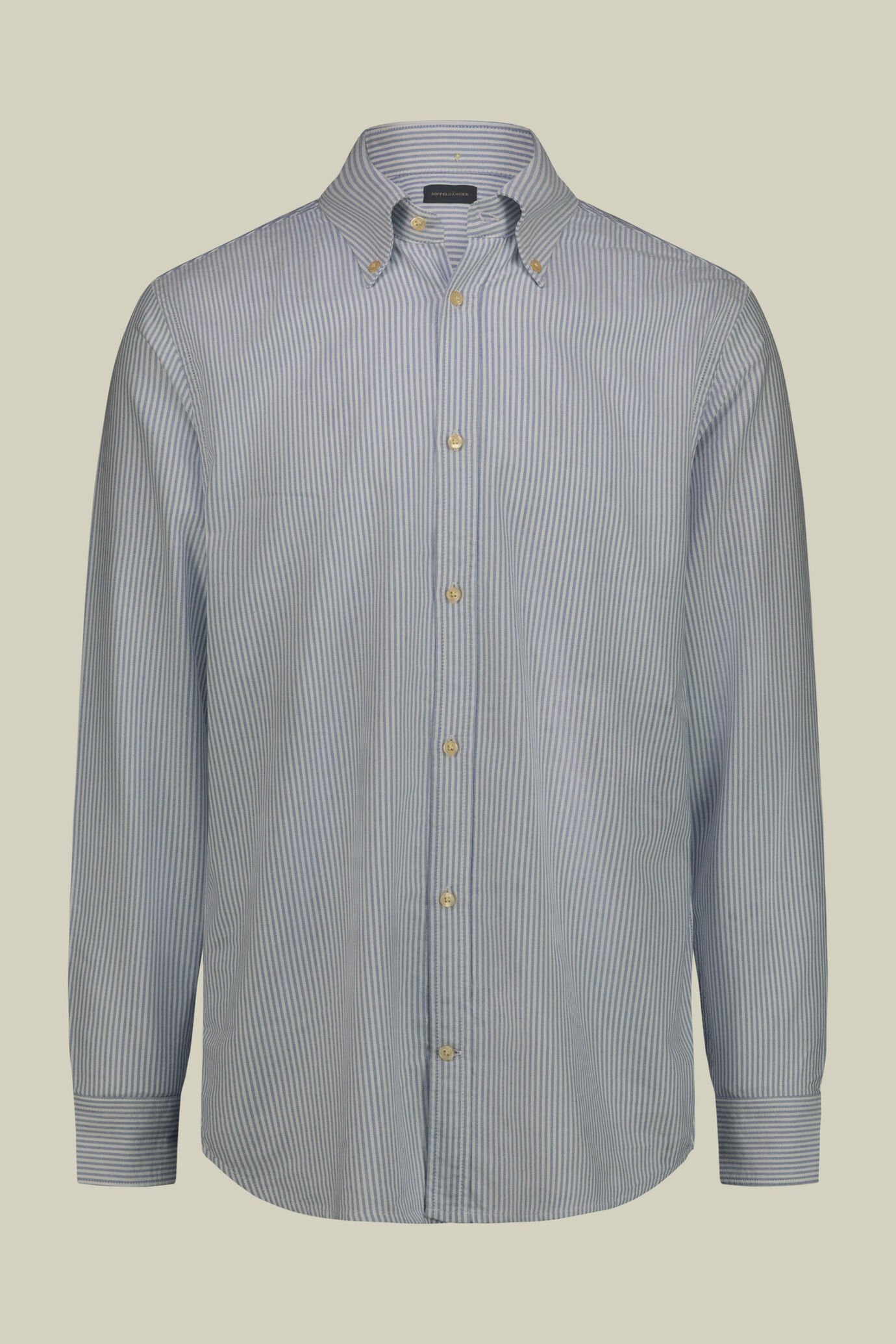 Herrenhemd aus 100 % Baumwolle Oxford mit Streifen und Button-Down-Kragen image number 5