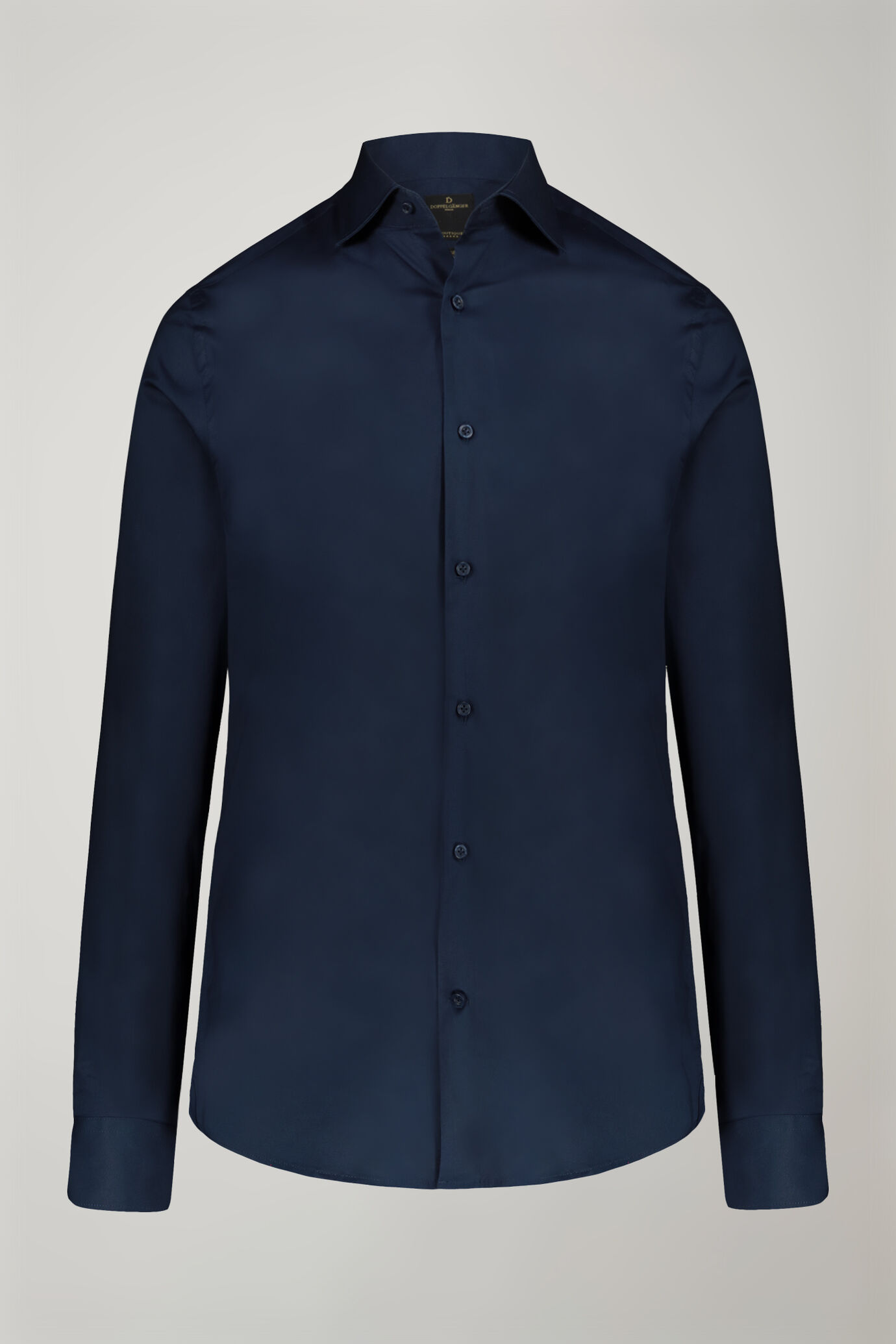 Men's French collar classic shirt stretch slub fabric image number 5
