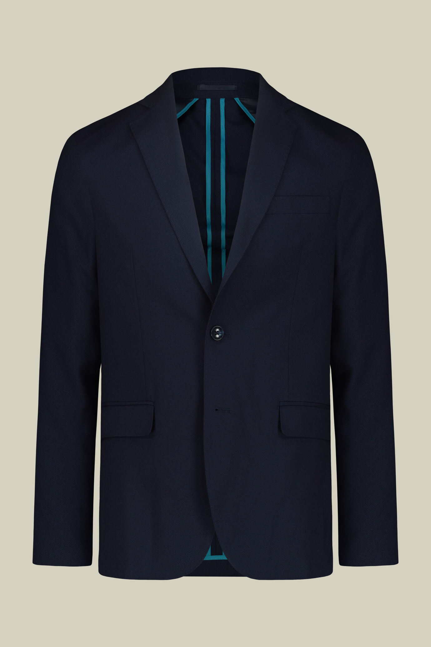 Men's single-breasted suit with birdseye pattern, regular fit