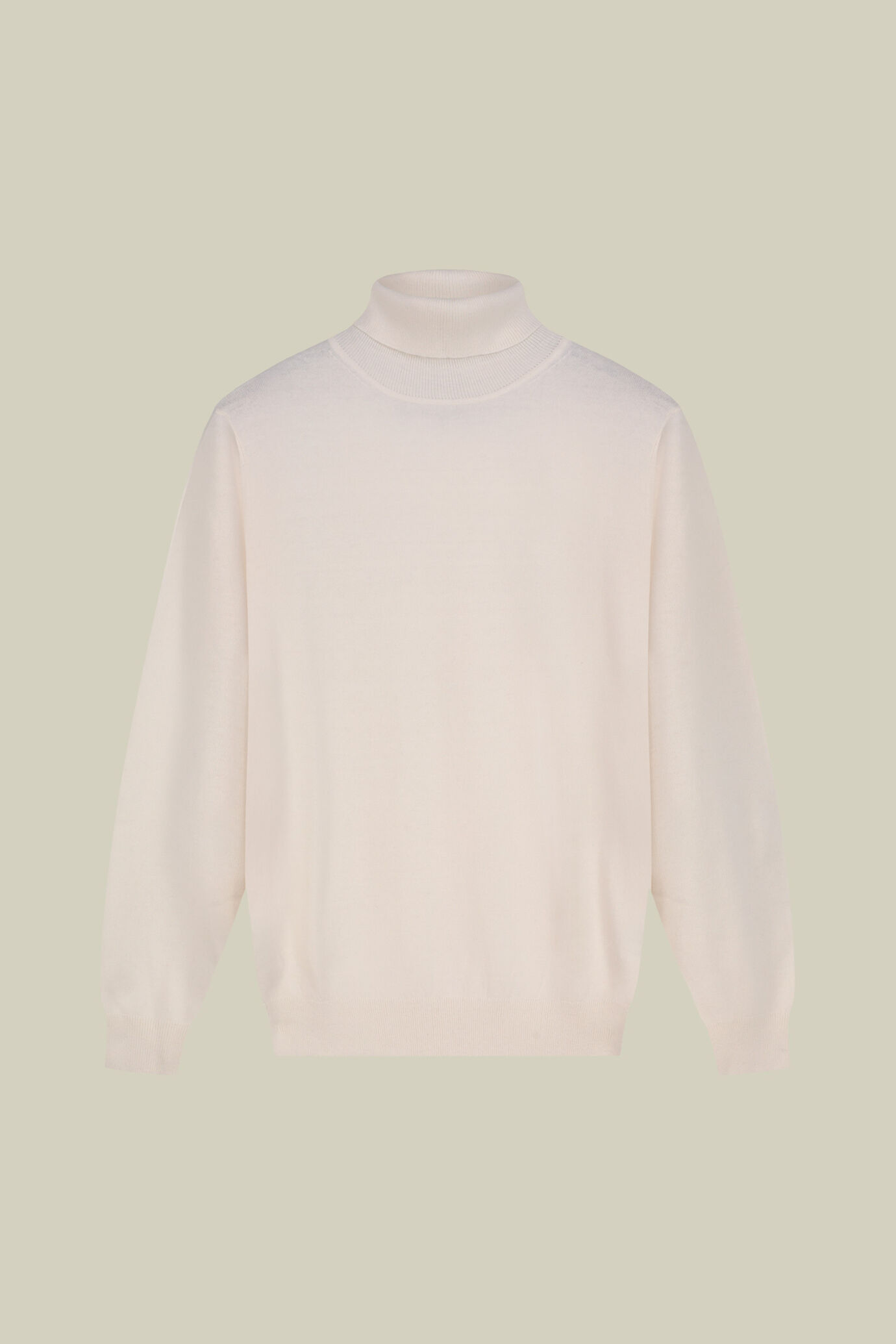 Maglia uomo dolcevita in misto lana e cotone regular fit