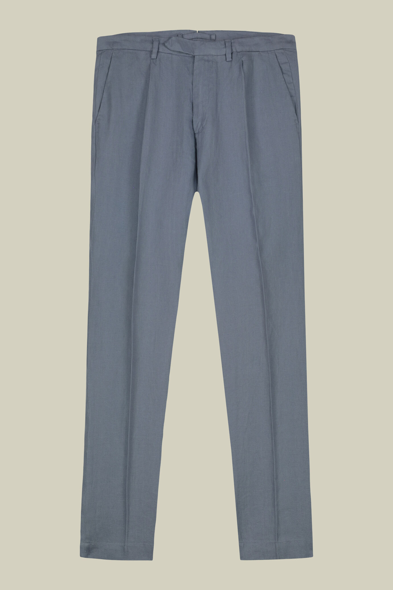 Herrenhose mit 100% Leinen zwei kleinen Bügelfalten und verdeckter Knopfleiste image number 4