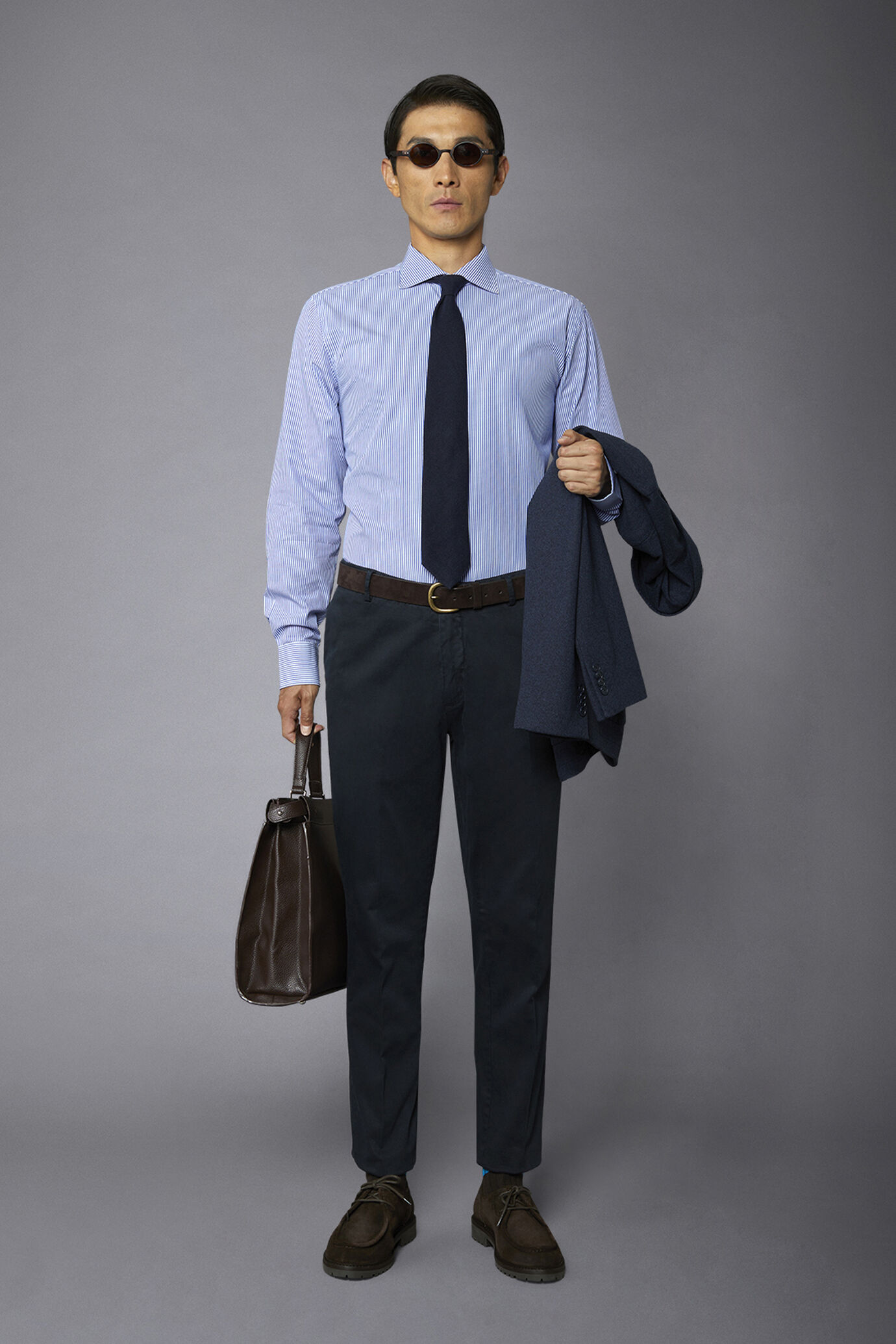 Camicia classica uomo collo francese regular fit fantasia a righe image number 0
