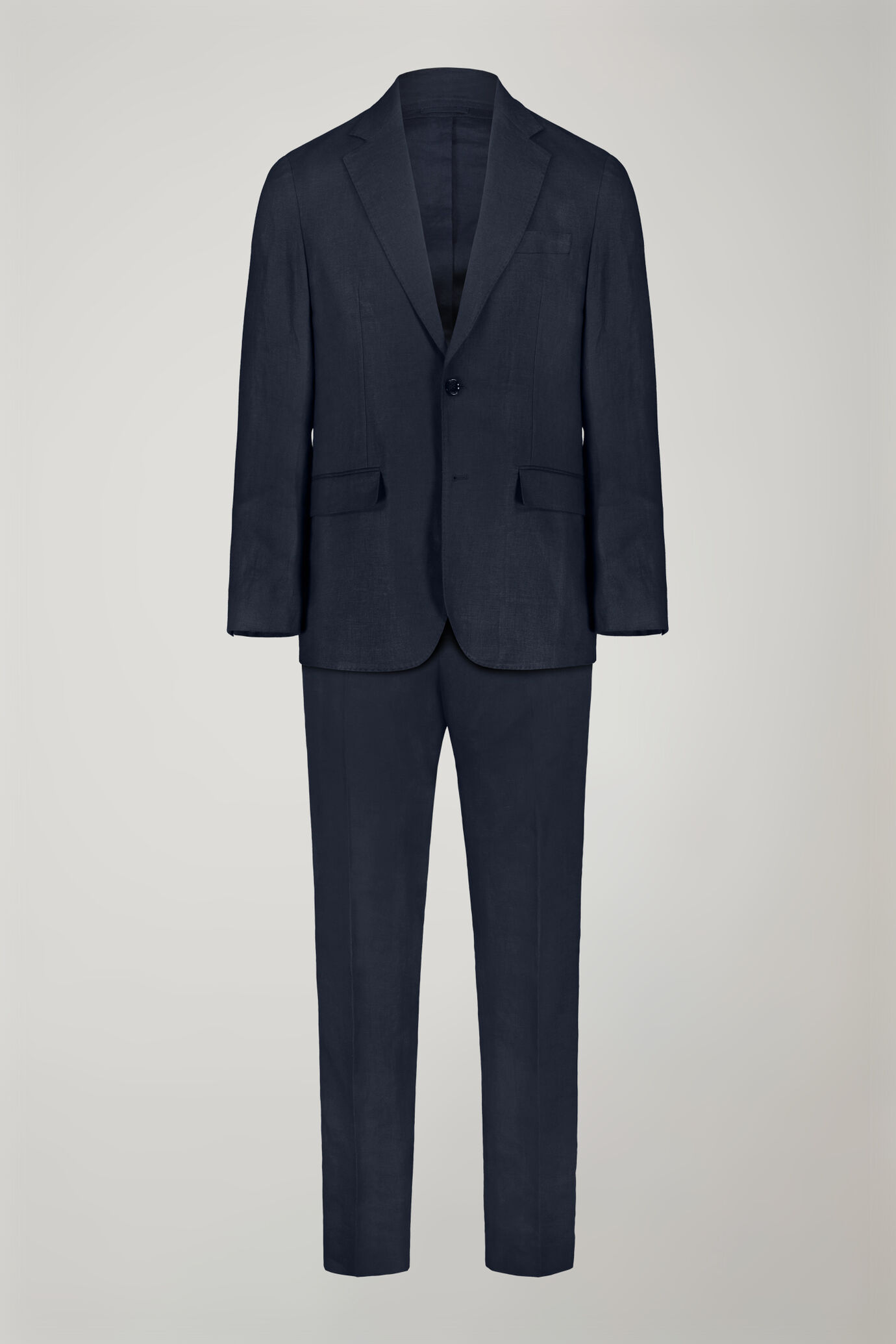 Men's single-breasted 100% linen regular fit suit image number 8