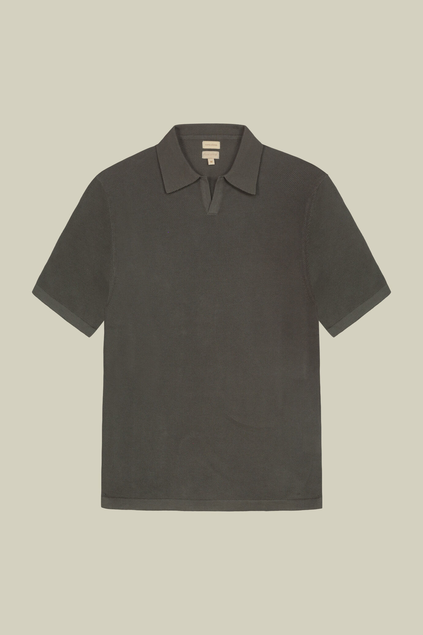 Men's polo shirt in 100% cotton honeycomb knit with Derby collar image number 4