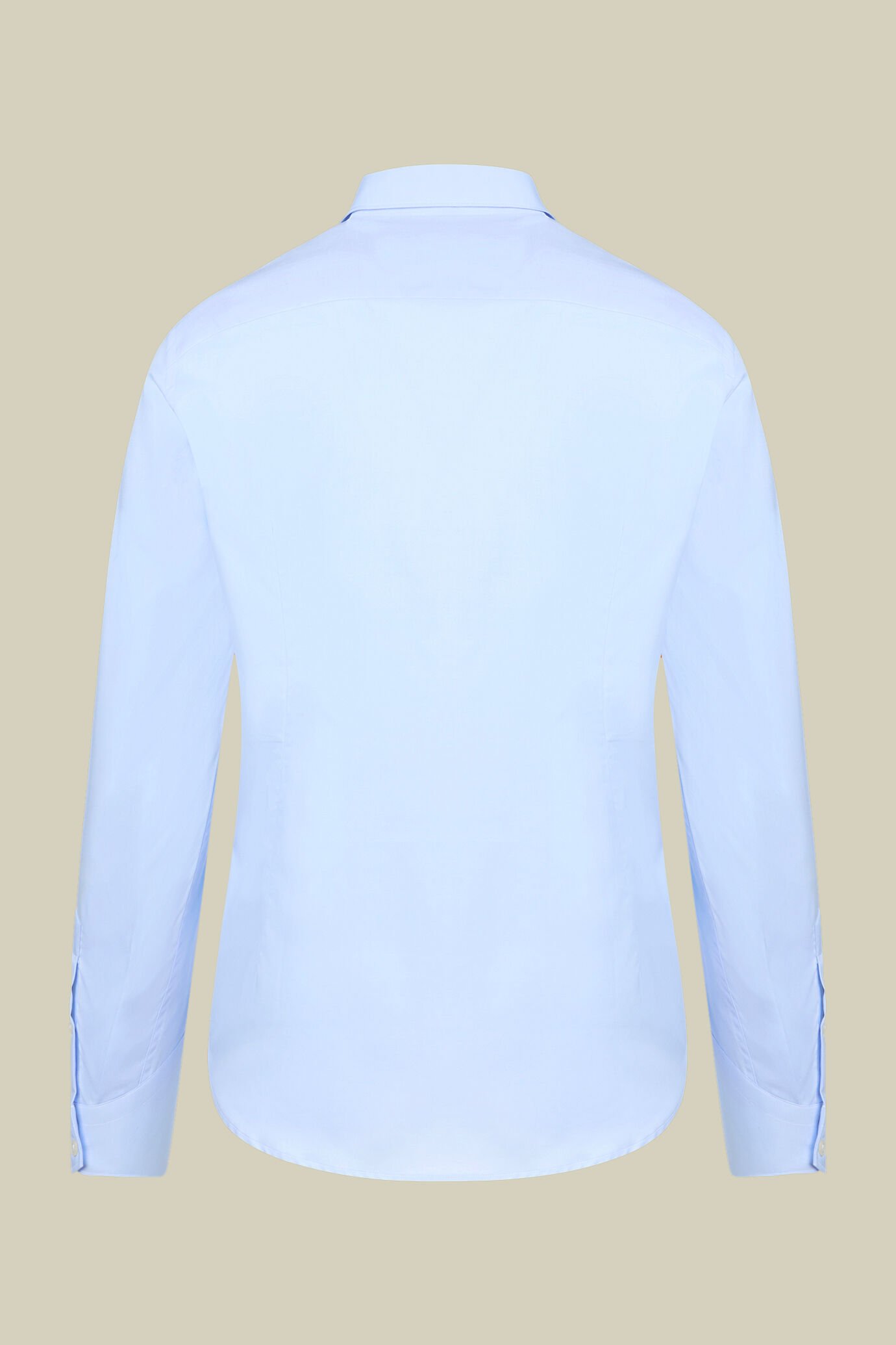 Men's regular fit classic shirt in plain 100% cotton twill fabric with a classic collar