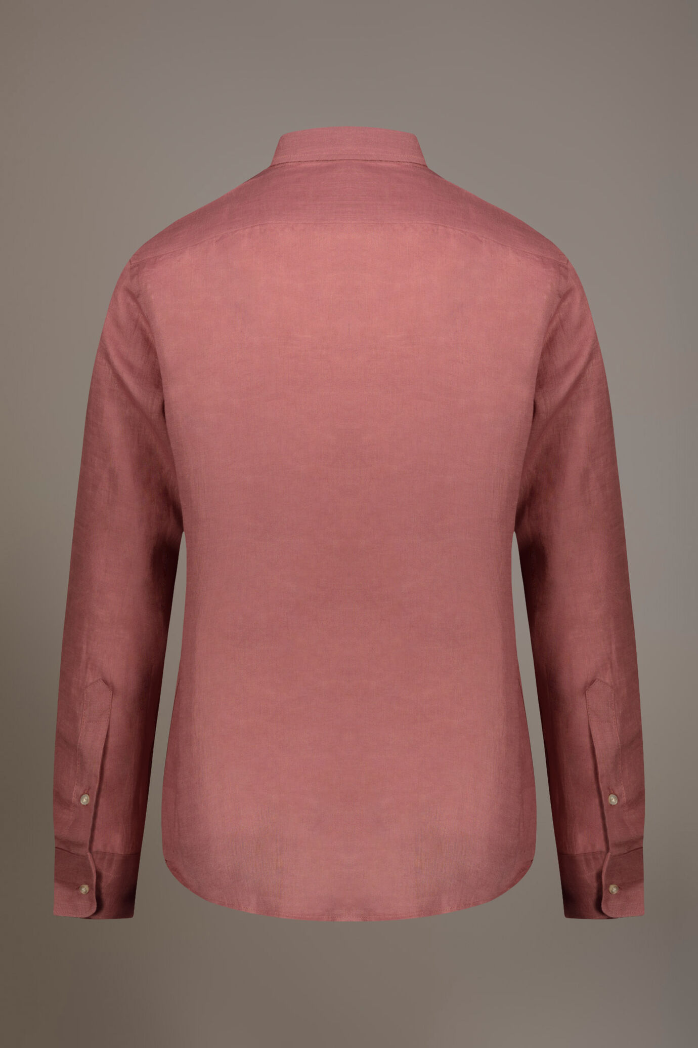 Camicia casual collo francese comfort fit 100% lino image number 4