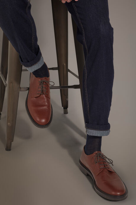 Derby shoes - drummed leather - 100% leather