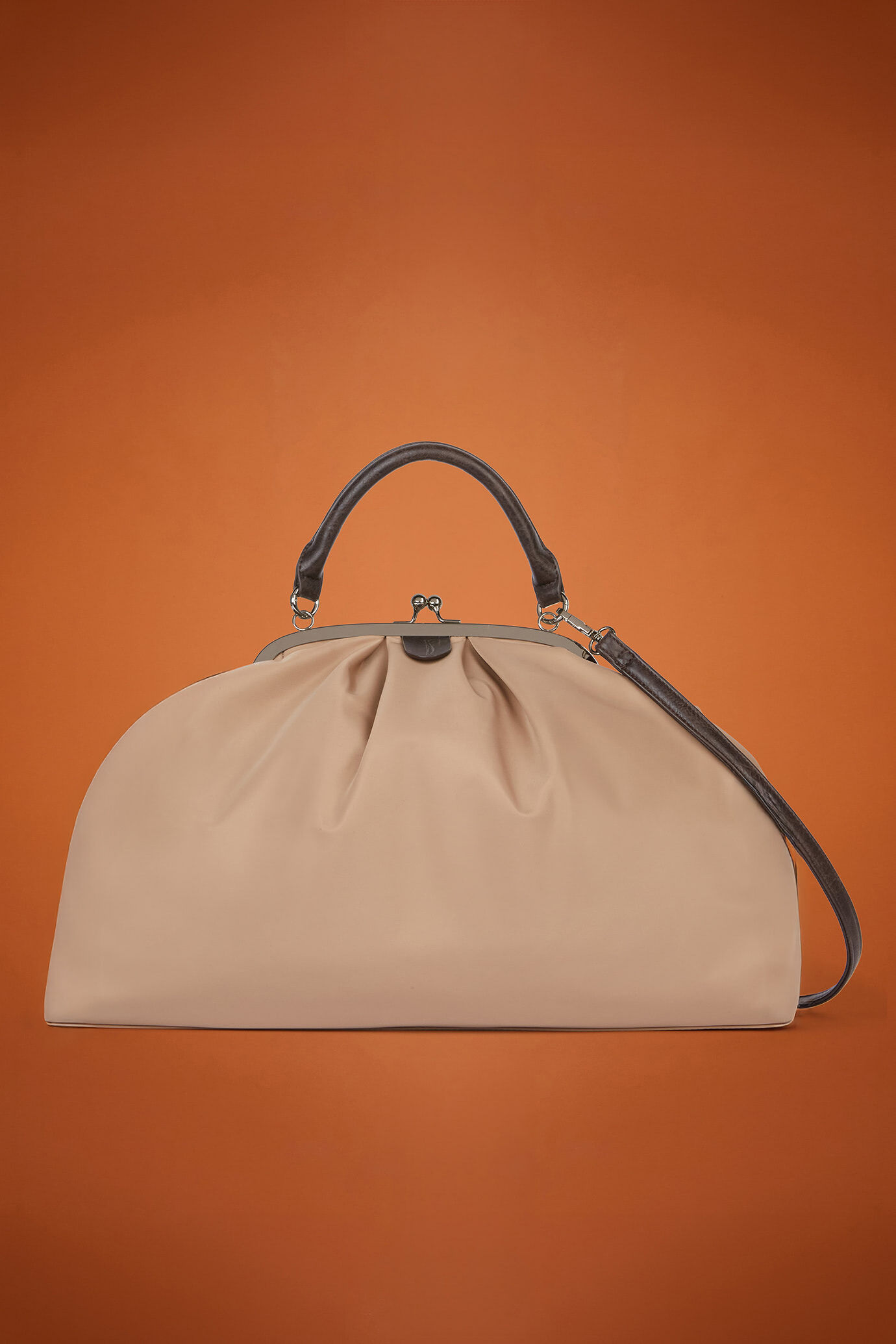 Borsa donna in tessuto tecnico con dettagli in ecopelle image number 0
