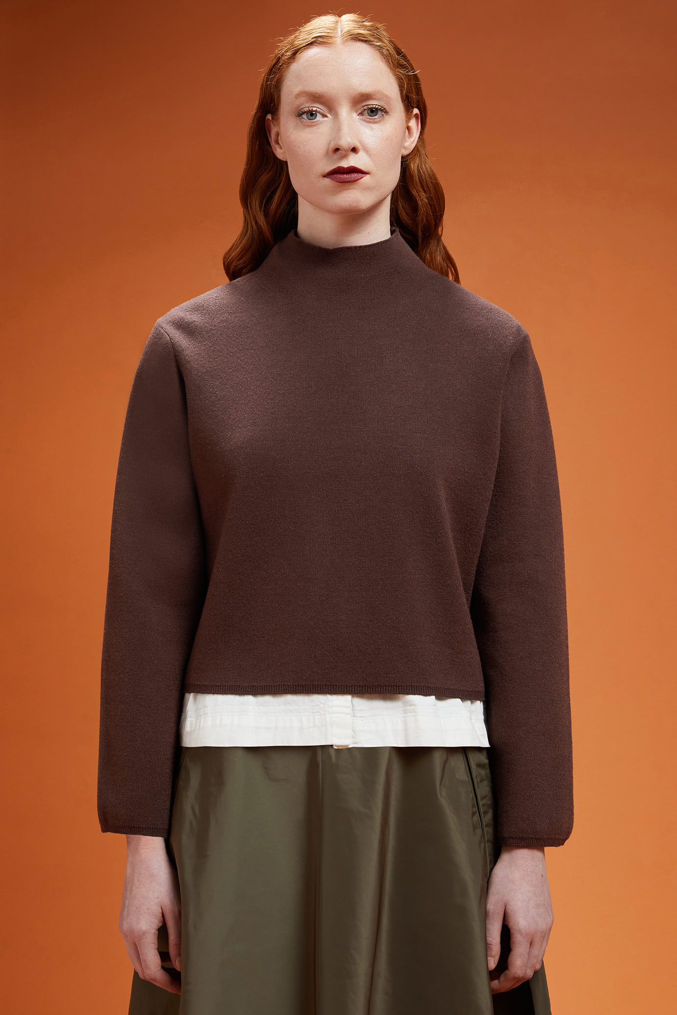 Women's long-sleeved mock polo neck jumper in a regular fit image number 0