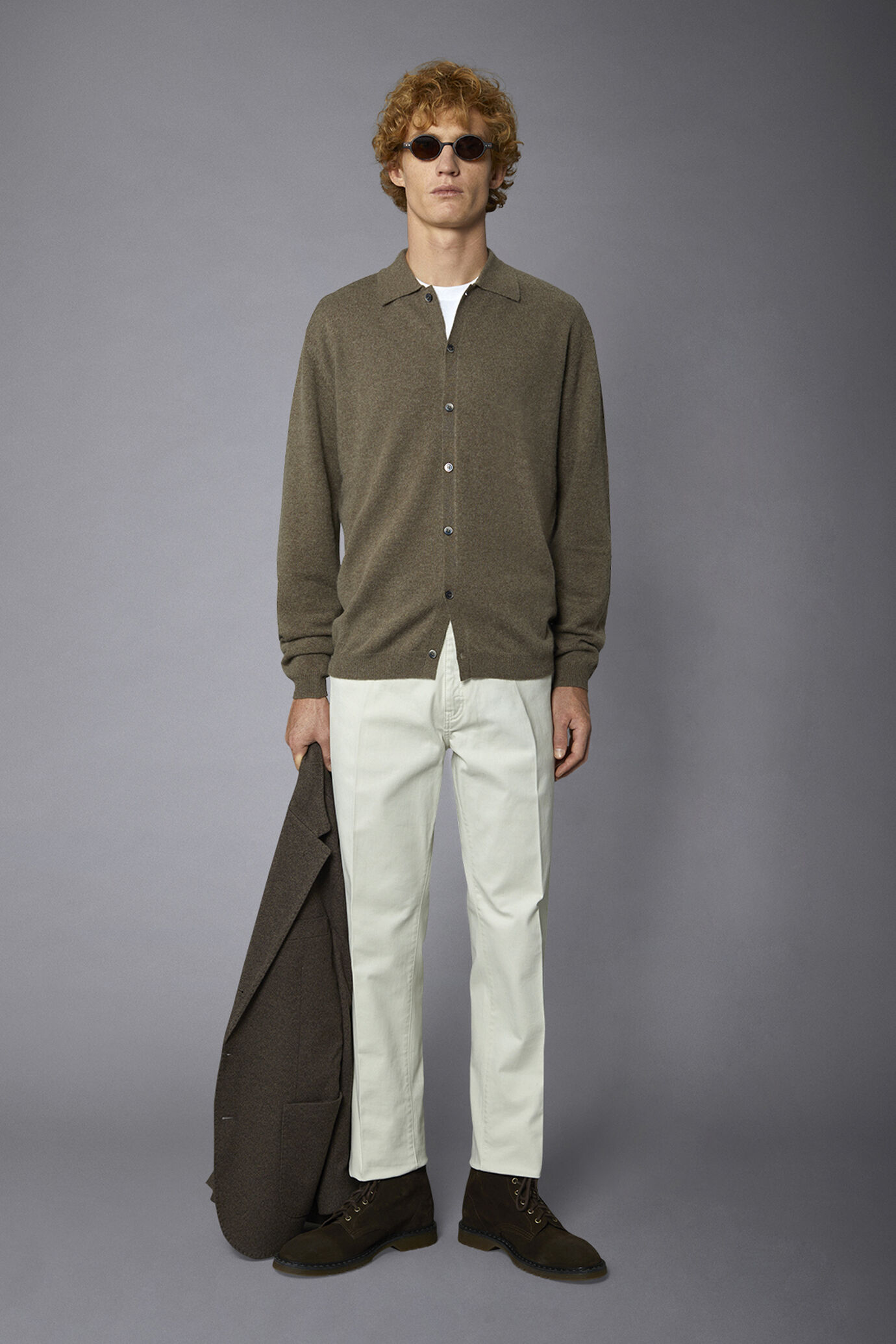 Pantalone uomo 5 tasche tessuto twill lavato regular fit image number 0