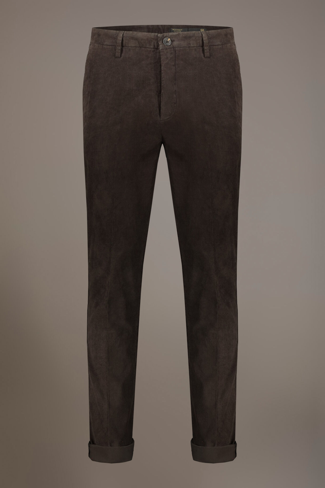 Regular fit chino trousers in corduroy fabric image number 5