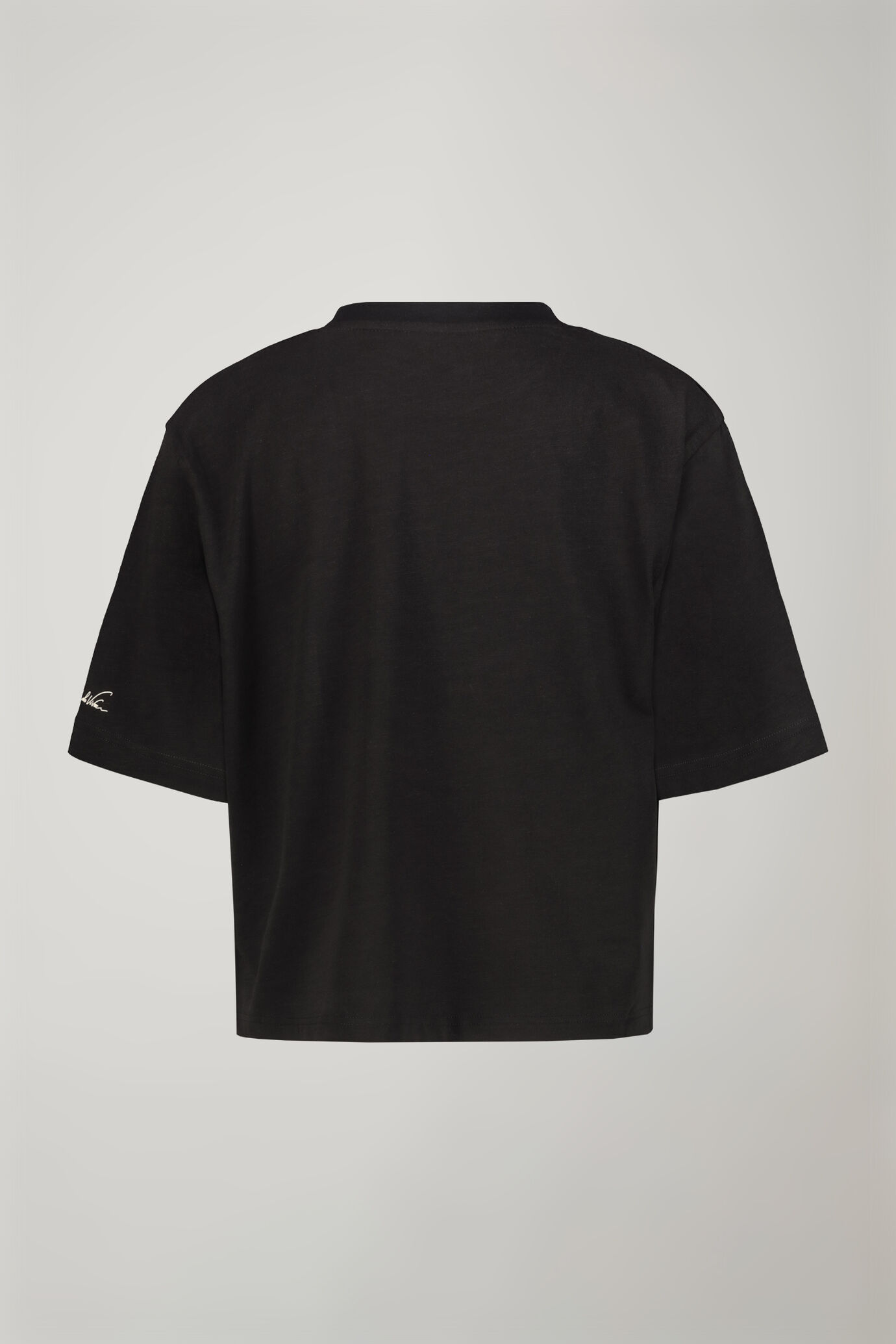 Damen-T-Shirt mit Rundhalsausschnitt aus 100 % Baumwolle in normaler Passform image number 6