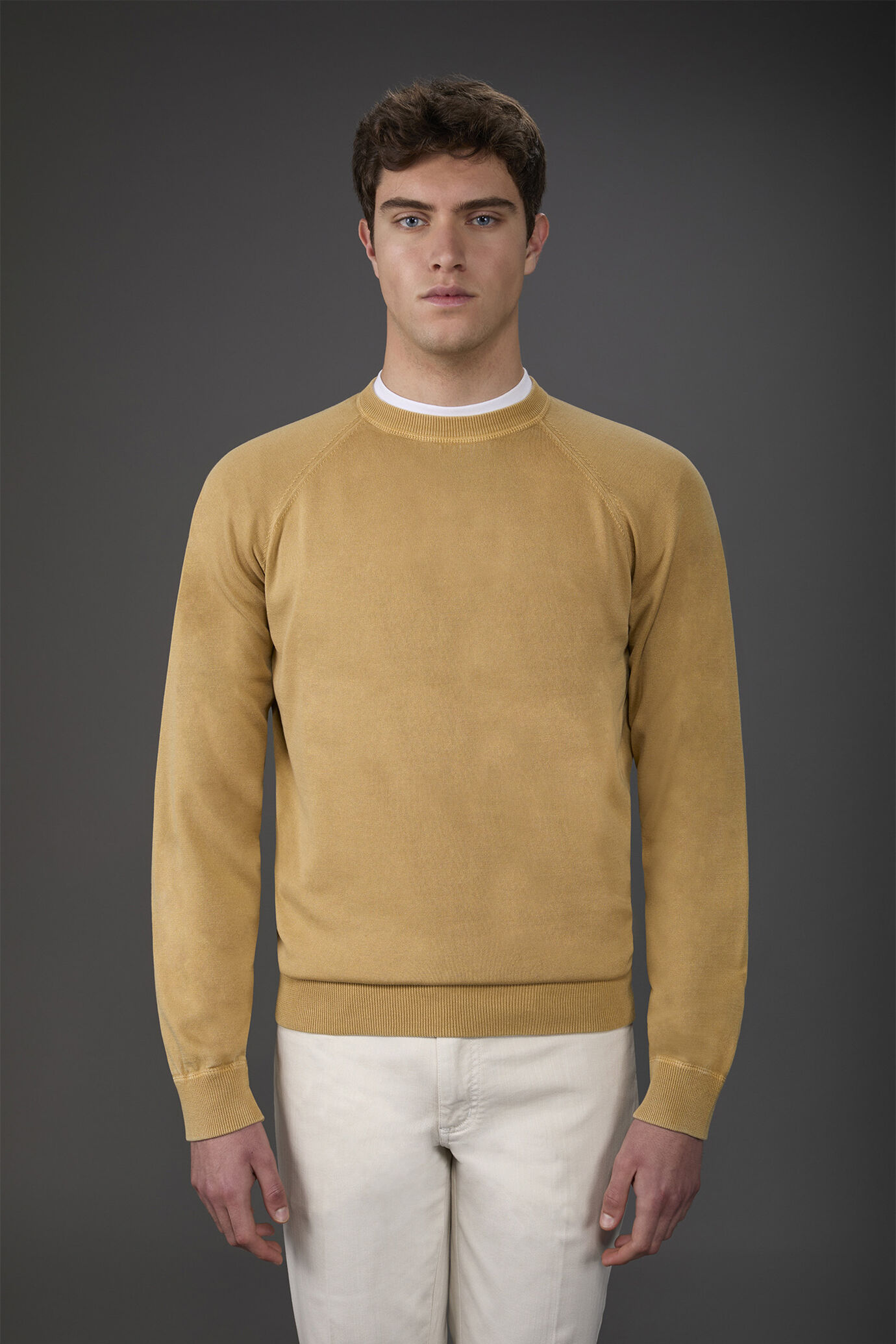 Maglia uomo girocollo 100% cotone con maniche raglan image number 1