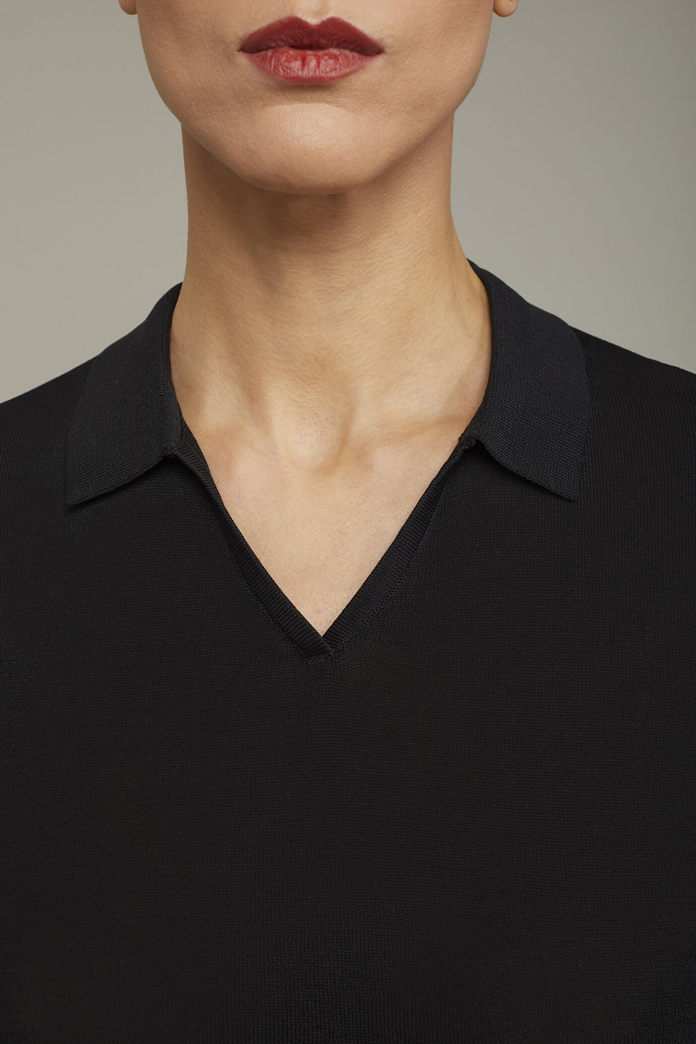 Polo donna in maglia con manica lunga image number 3