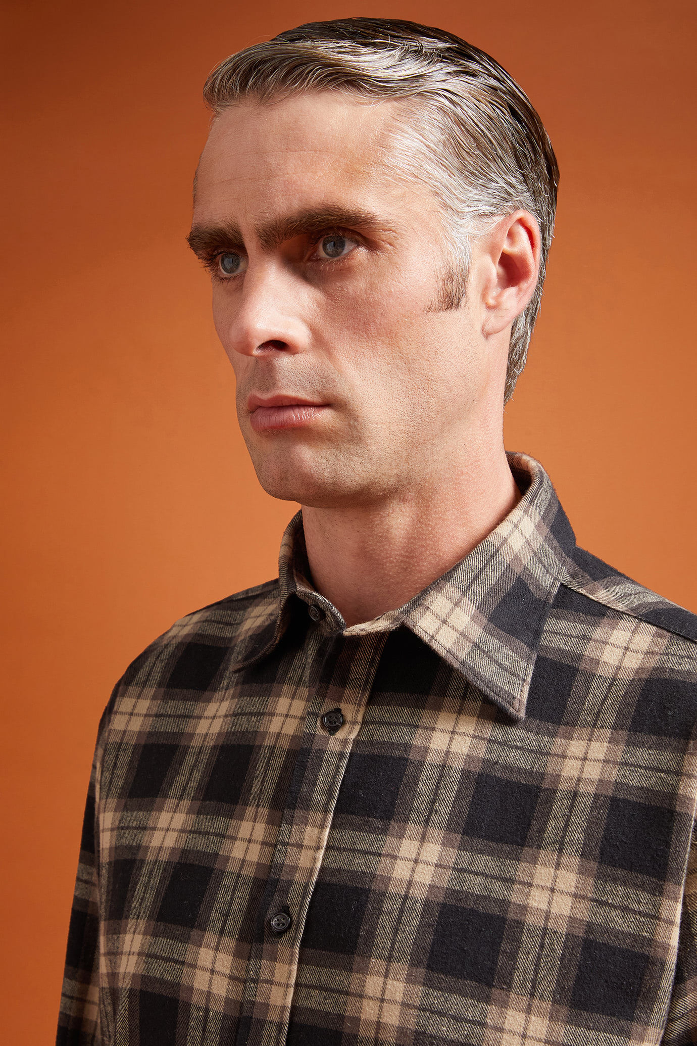 Camicia casual uomo collo classico 100% cotone tessuto flanella a quadri comfort fit image number 3