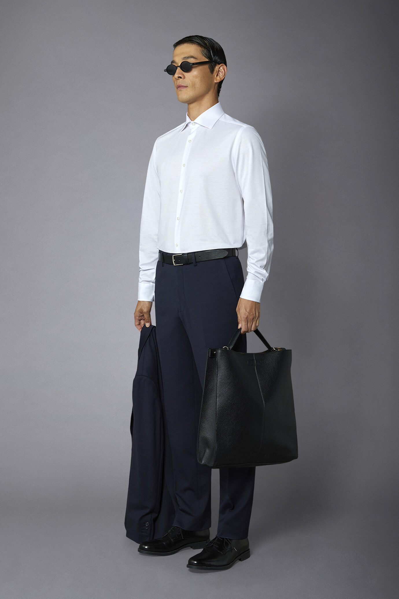 Pantalone uomo in jersey senza pinces regular fit image number 1