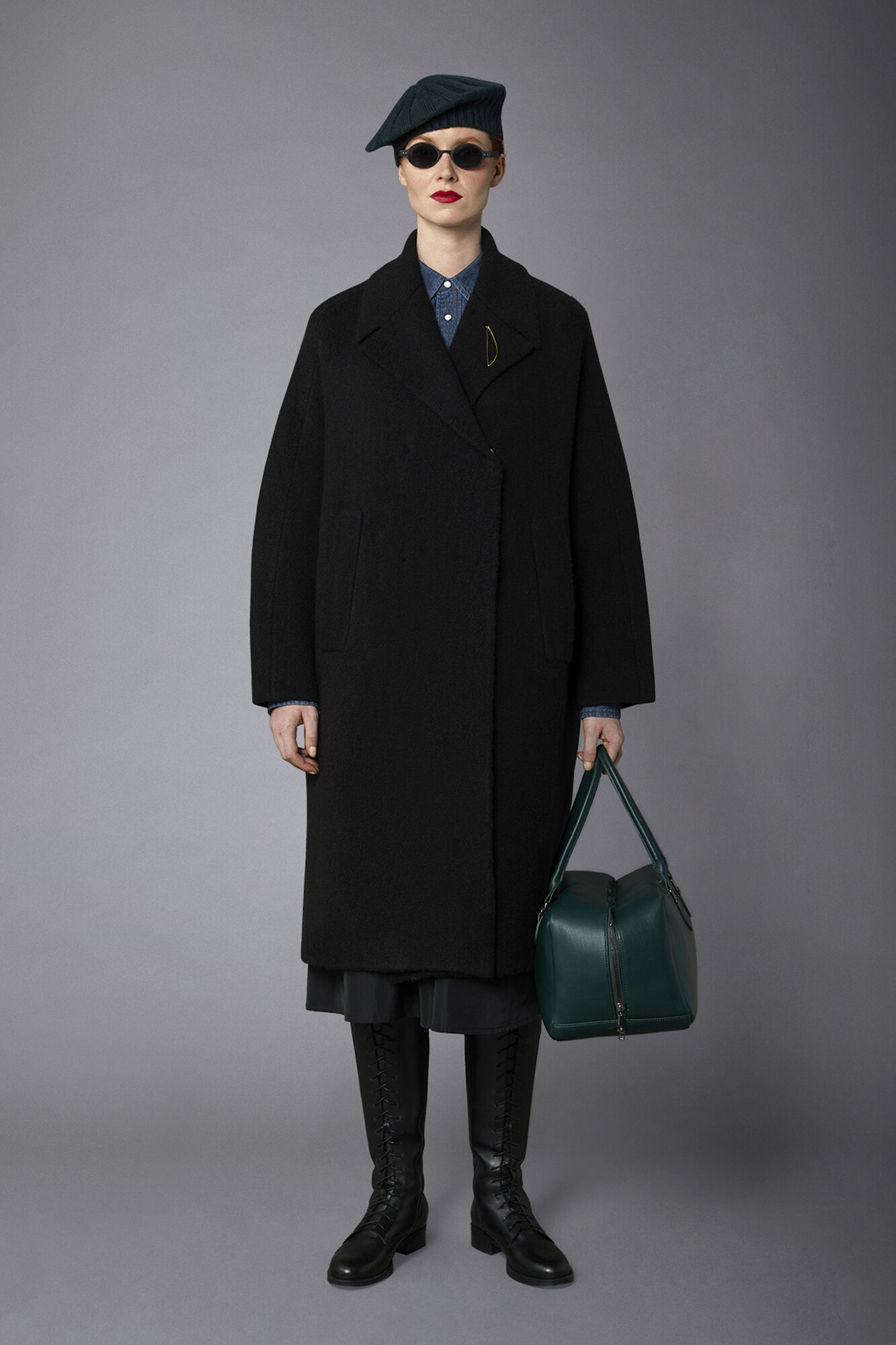 Cappotto donna oversize in maglia morbida misto lana