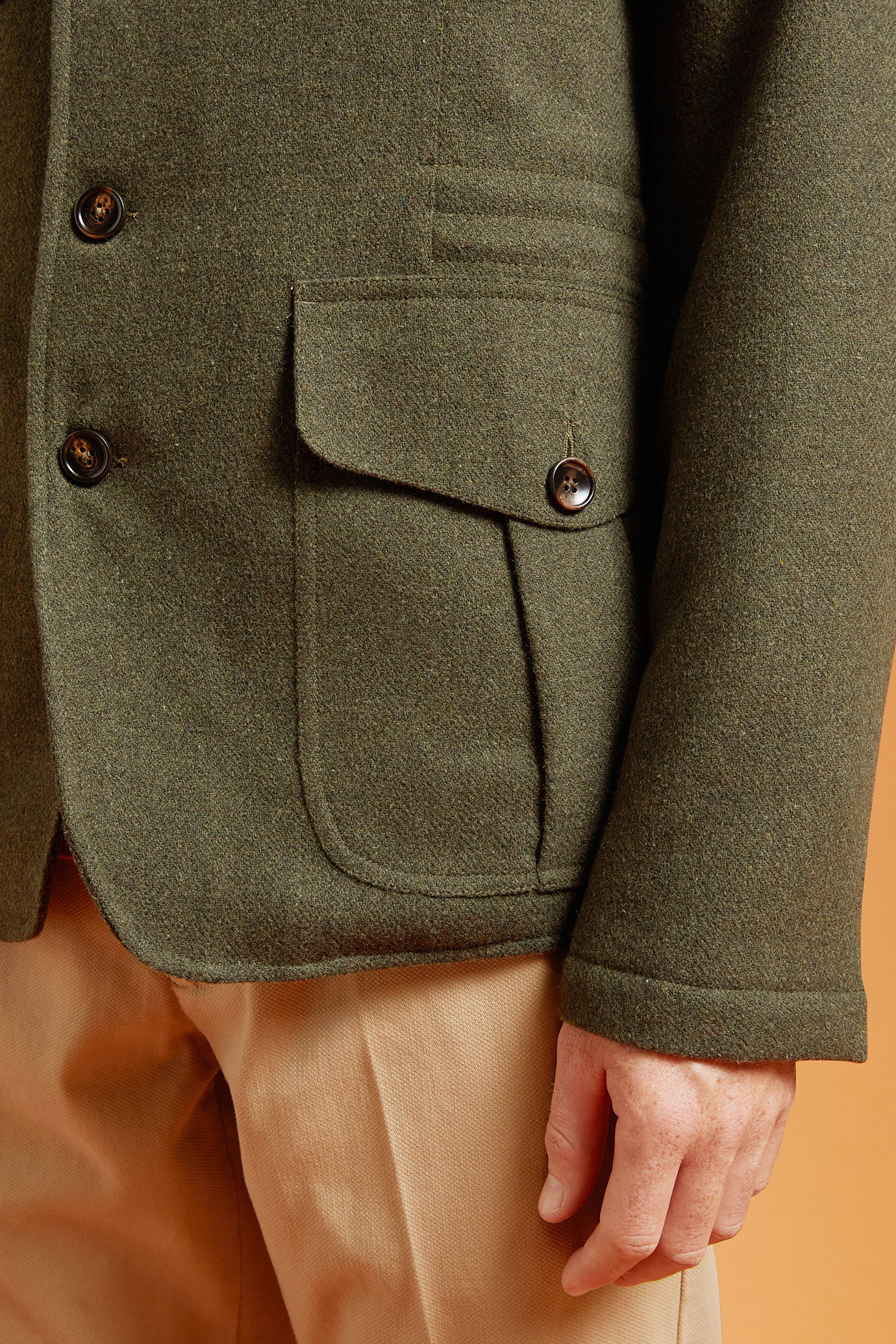 Men's boiled wool blend jacket light padding regular fit image number 2