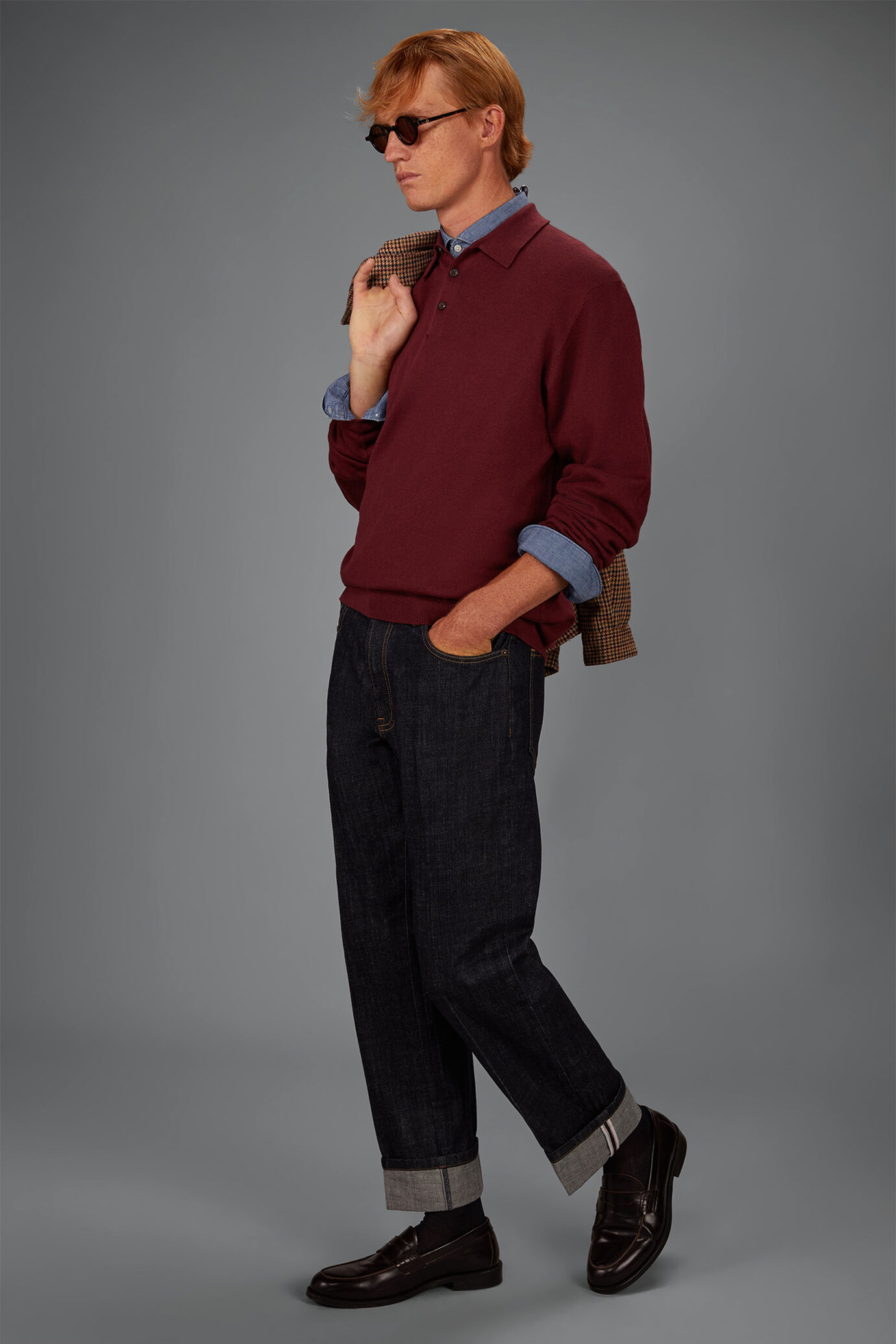 Polo uomo in maglia misto lana e cotone regular fit image number 0