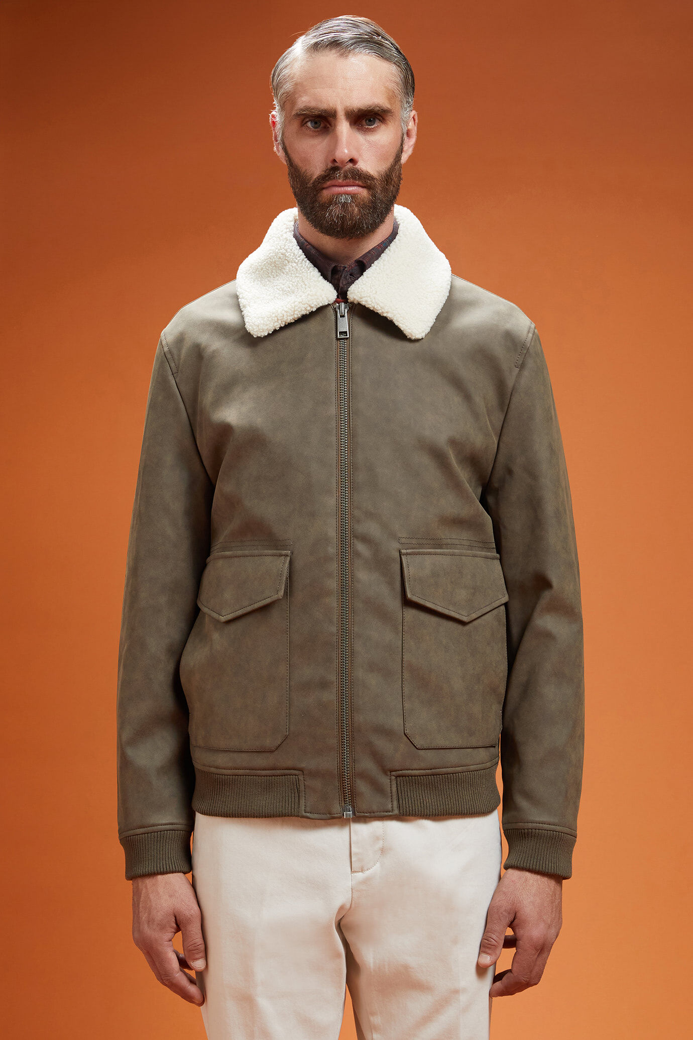 Veste matelassée en simili cuir, coupe classique image number 0
