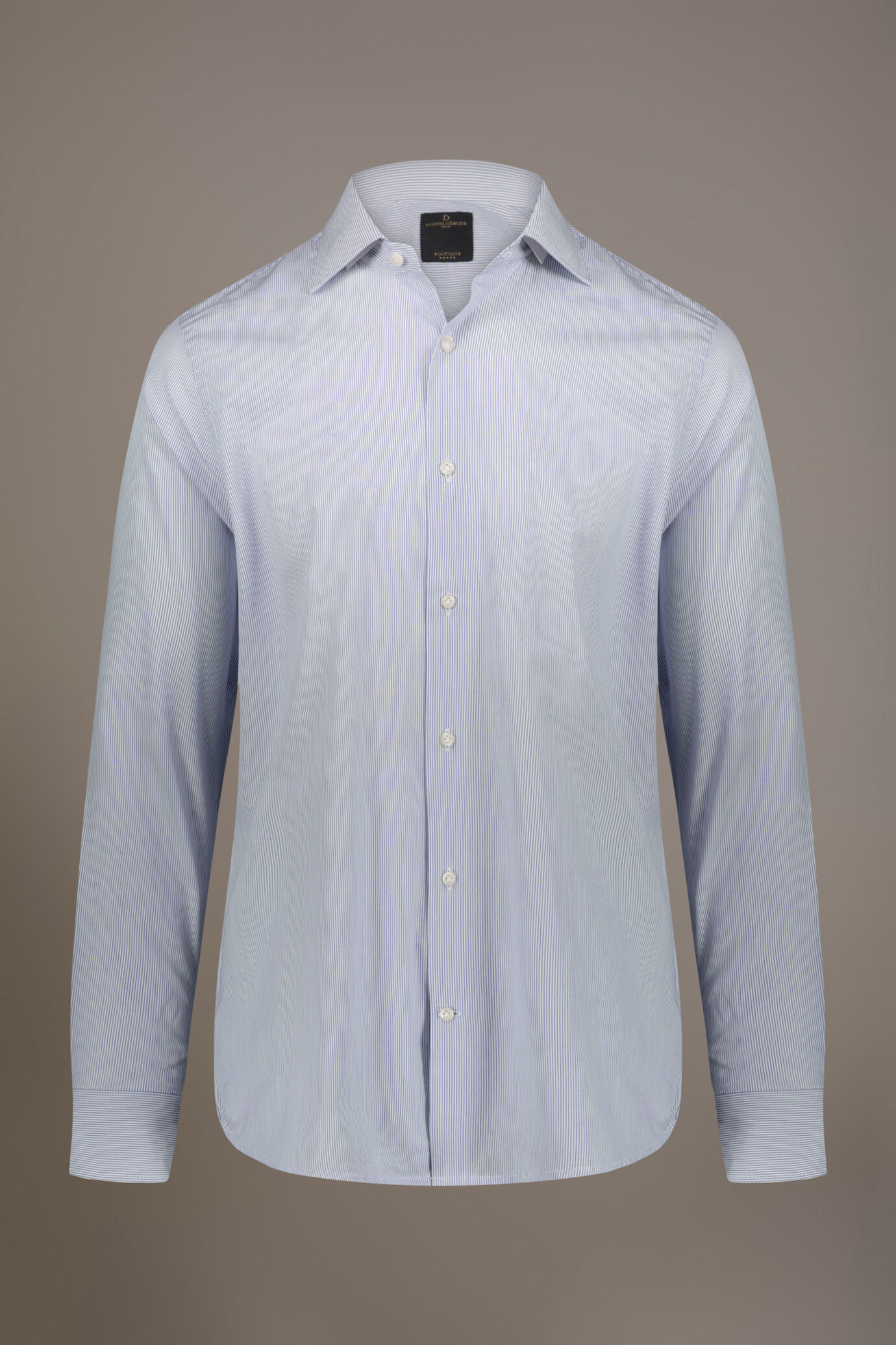 Camicia classica collo francese classic fit tessuto tinto filo rigato image number 3