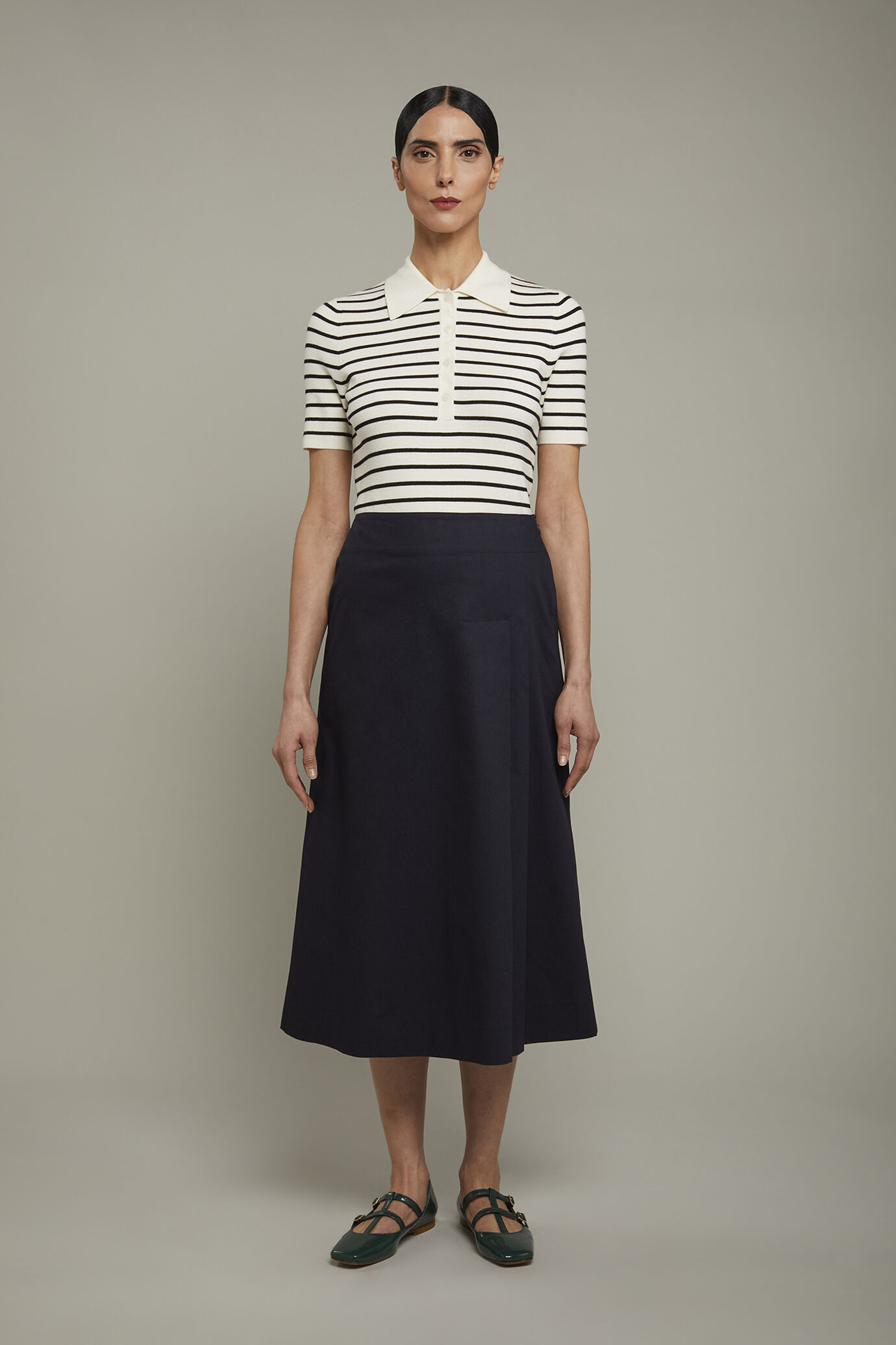 Gonna midi donna 100% cotone regular fit image number 2
