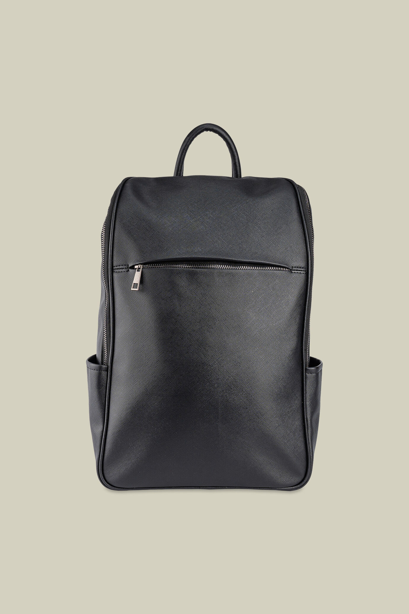 Herrenrucksack aus Kunstleder in mattem saffiano
