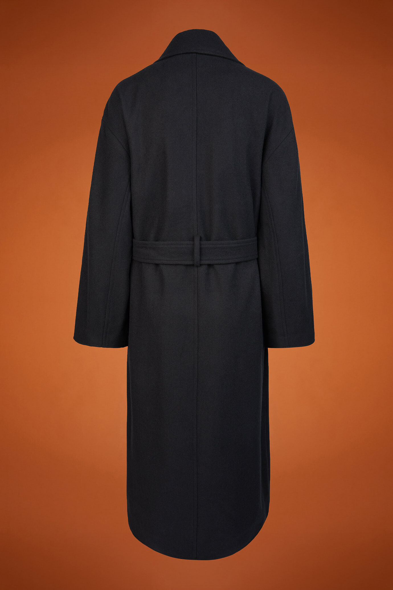 Cappotto lungo donna monopetto con manica raglan e cintura con fibbia regular fit image number 6