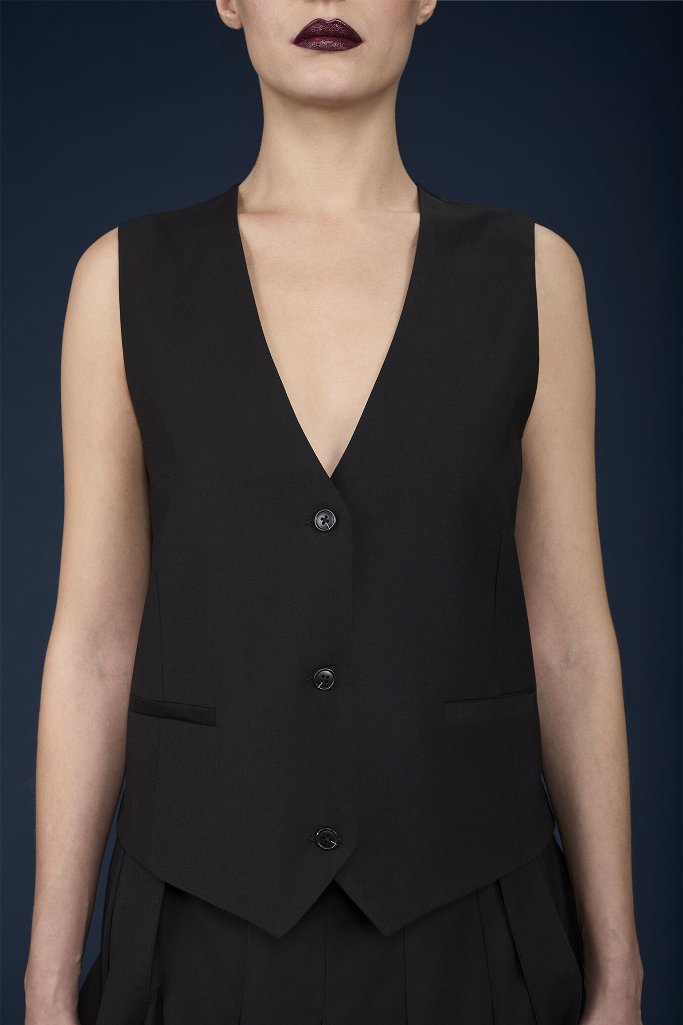 Women's formal waistcoat with striped lining image number 2