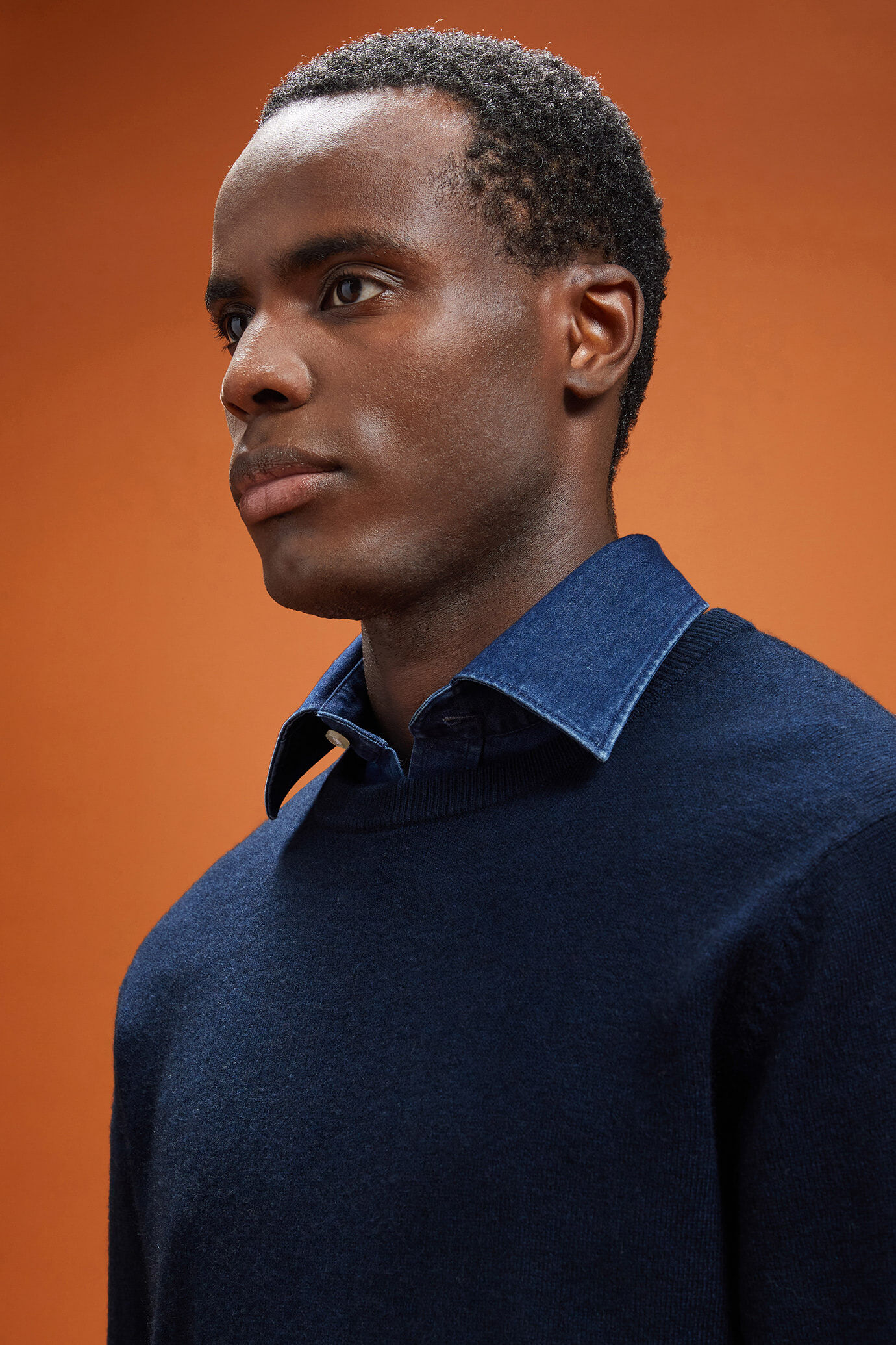 Pull homme &agrave; col rond, 100% cachemire, coupe classique image number 3